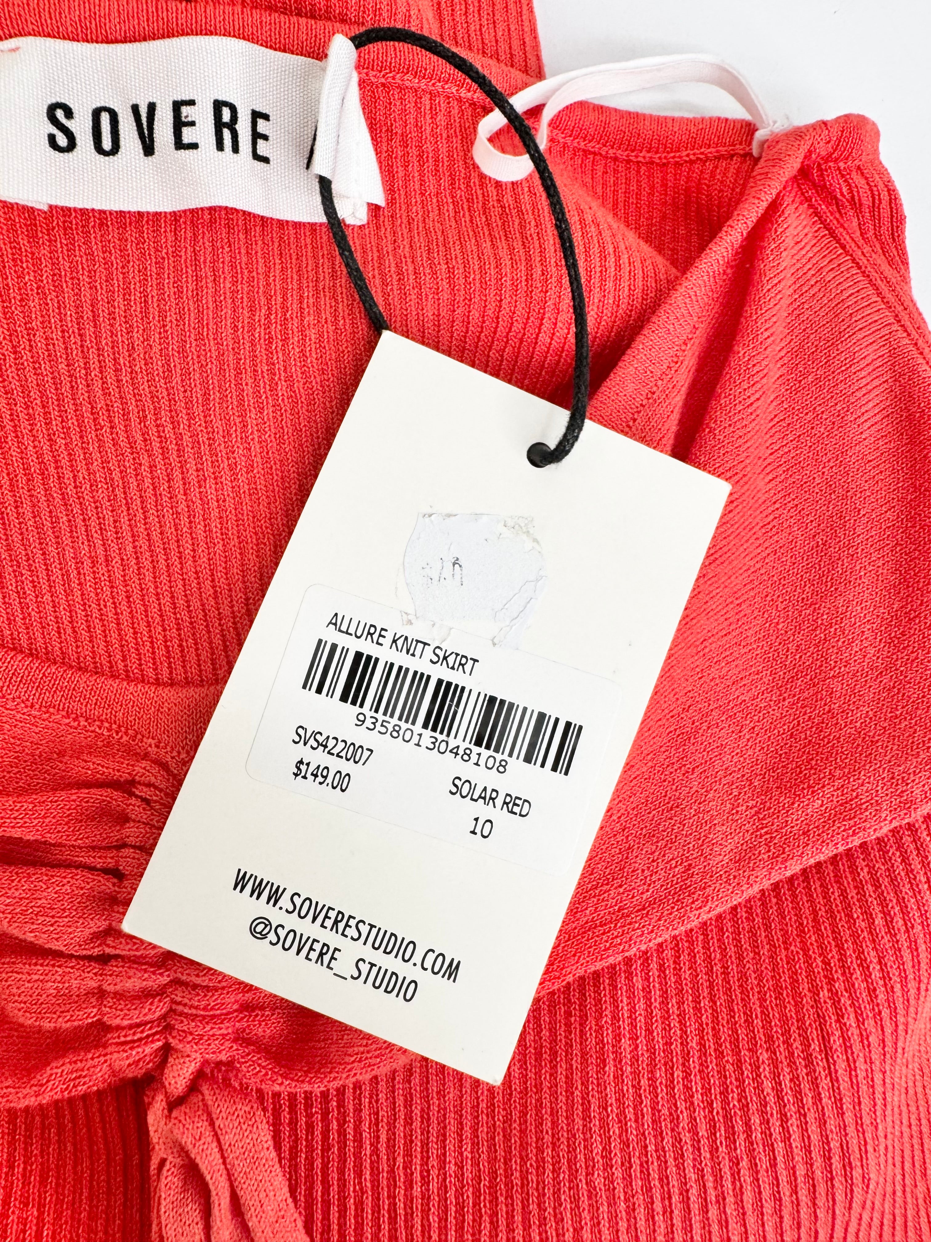 Sovere 'Allure Solar Red' Knitted Skirt - AU10