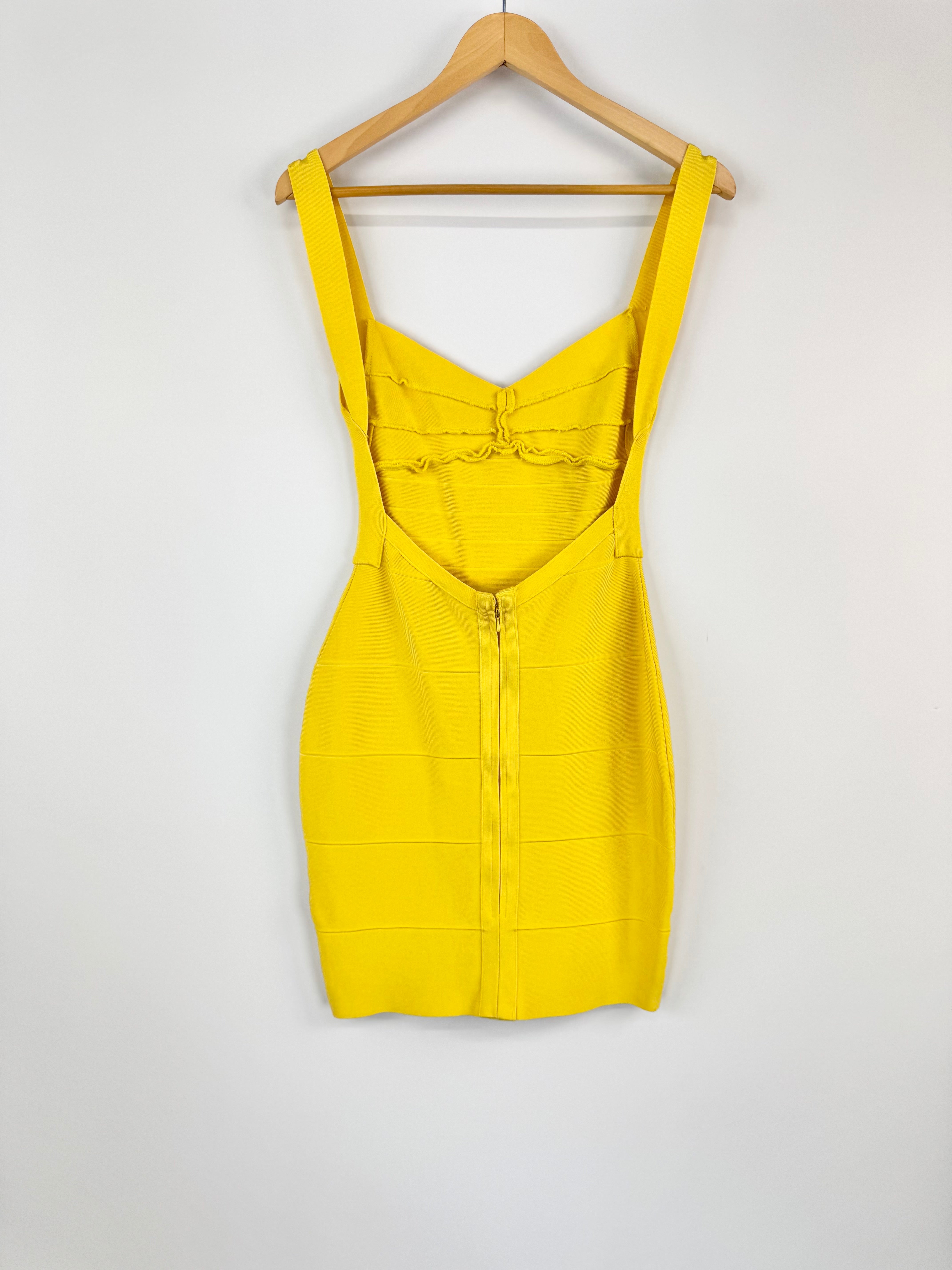 Herve Leger Canary Yellow Bandage Bodycon Dress - AU8