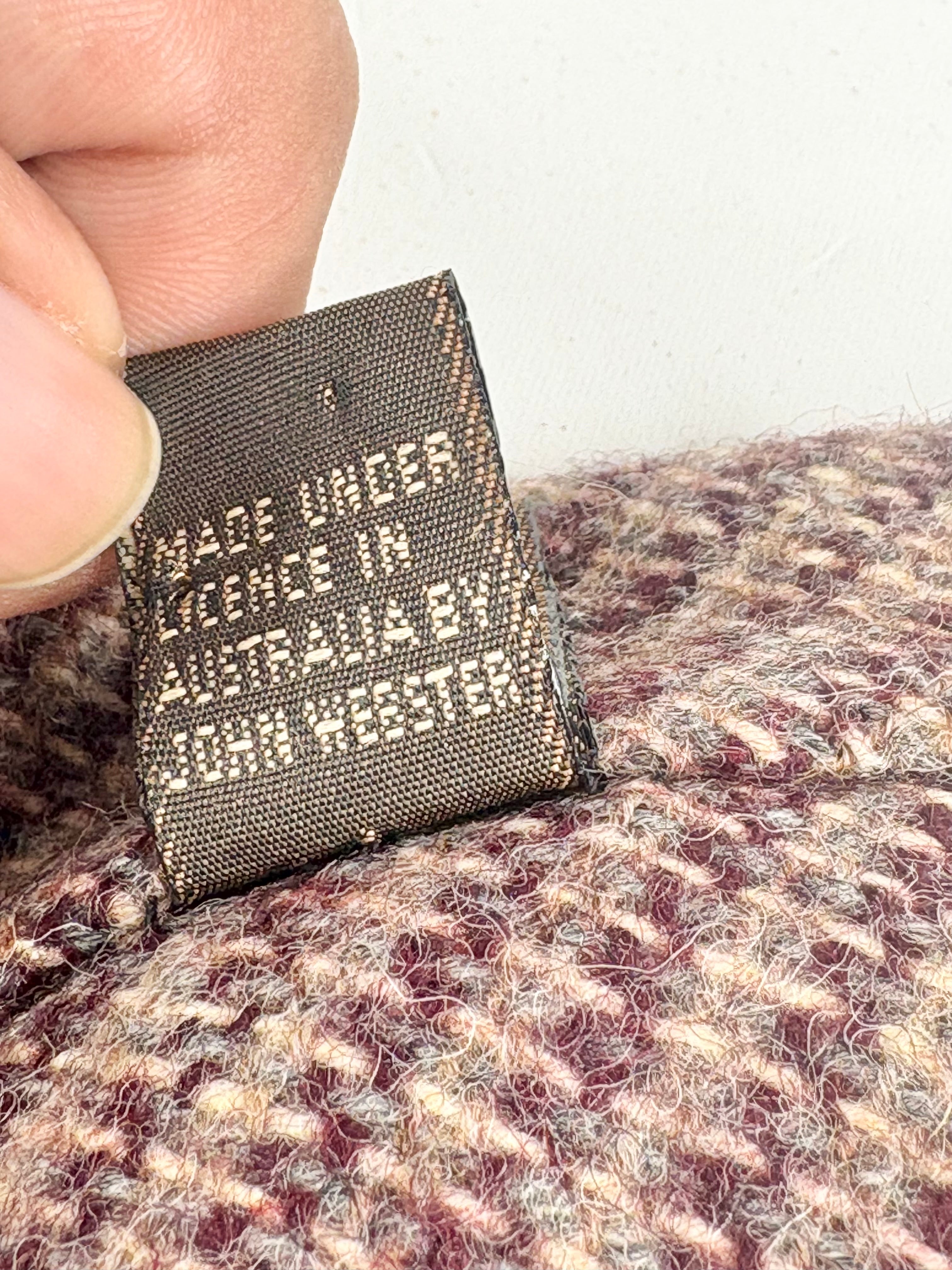 Vintage Givenchy Gentleman Beige & Maroon Stripe Wool Tie