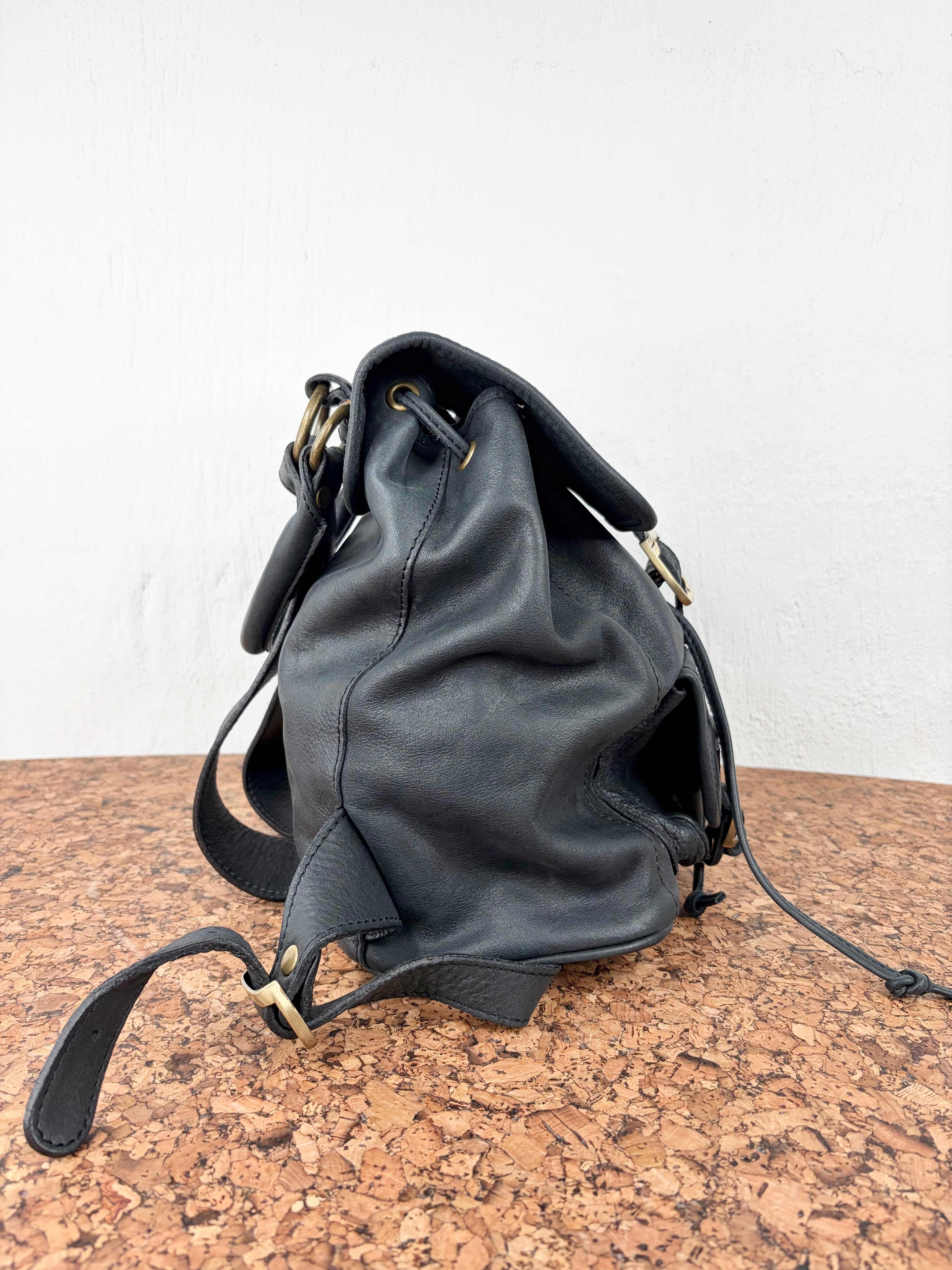 I Medici Leather Black Daypack Bag