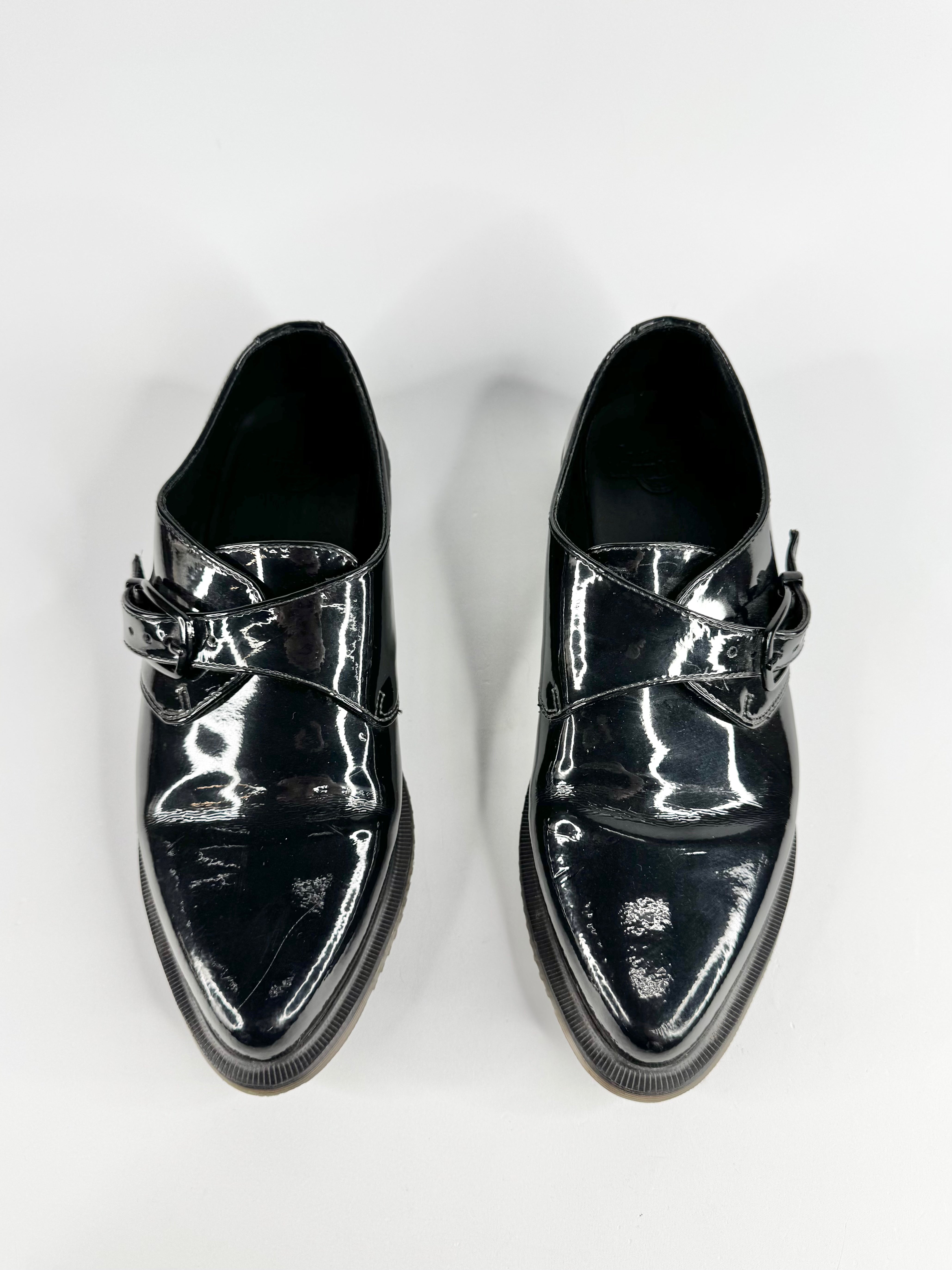 Dr. Martens Black Patent Leather 'Miller' Monk Strap Shoes - EU42