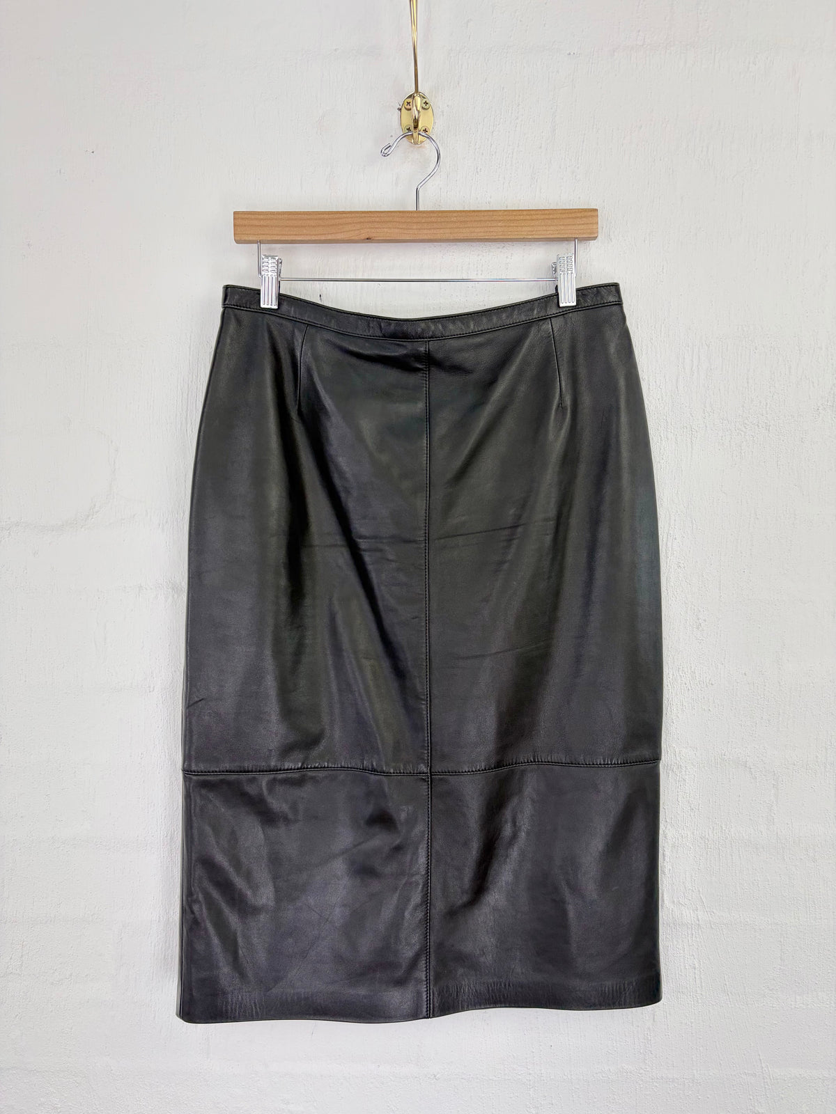 Escada Buttery Soft Black Leather Pencil Skirt - AU10/12
