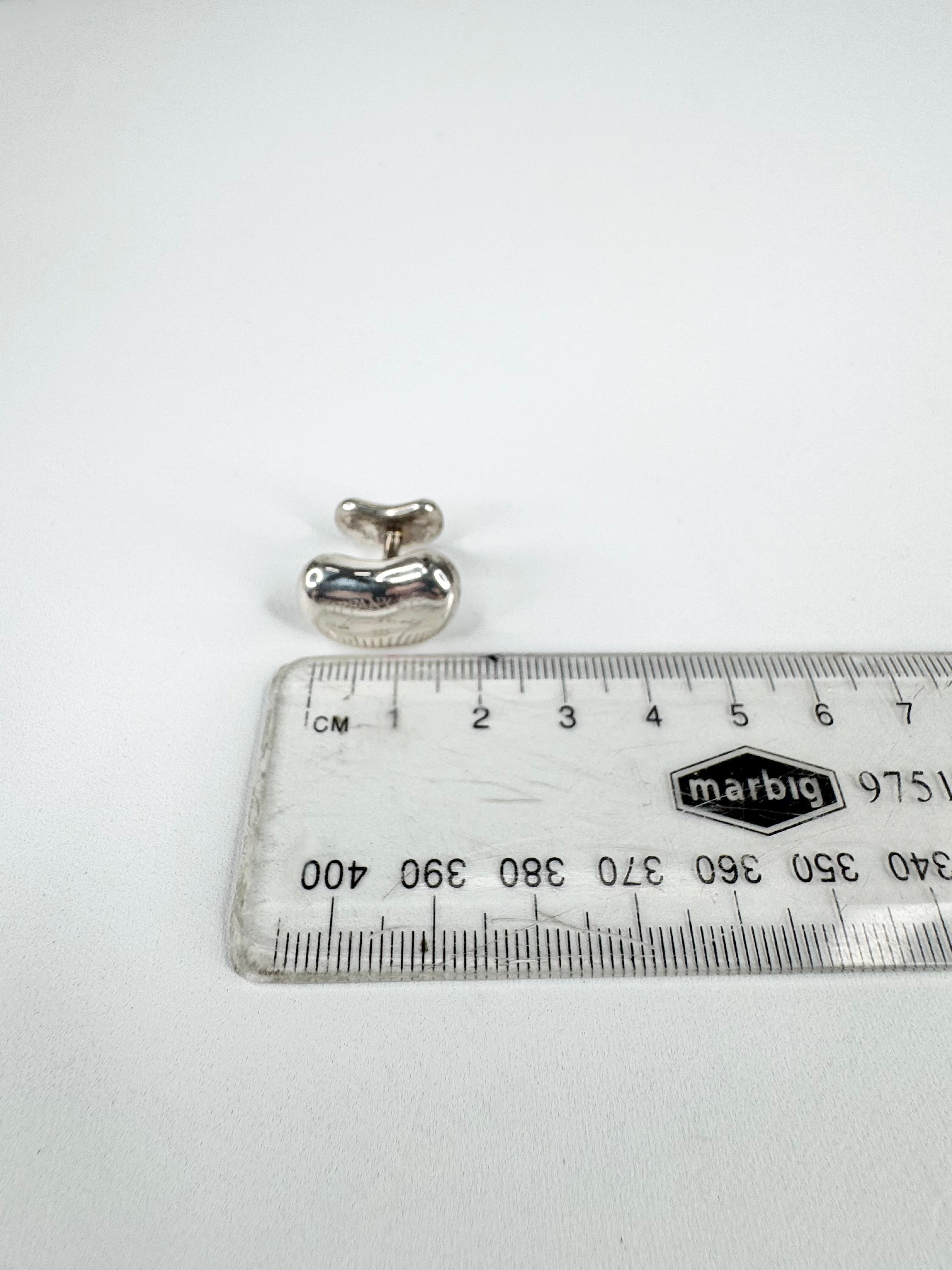 Tiffany & Co Elsa Peretti Silver Bean Cufflinks