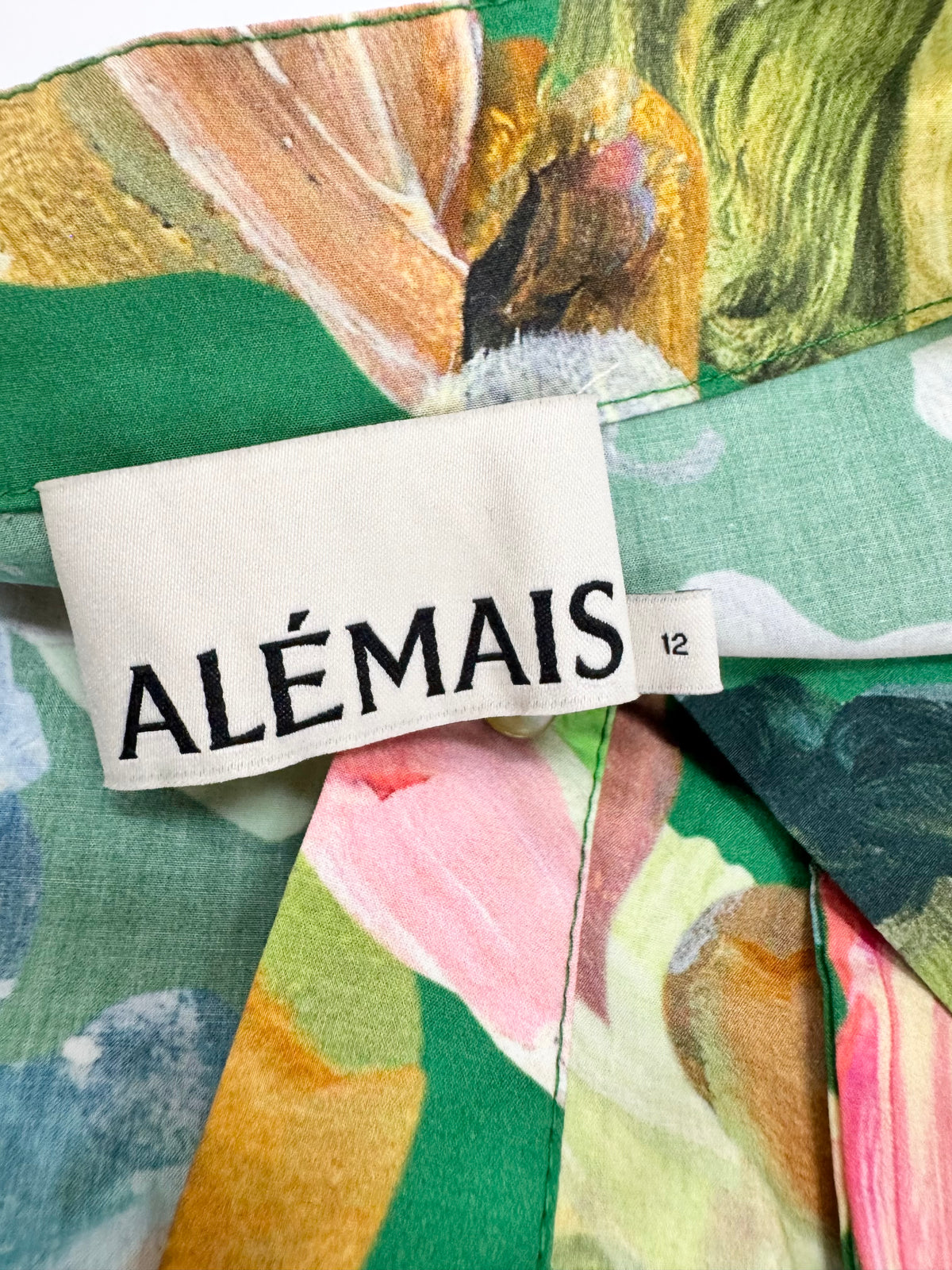 ALÉMAIS Green Forest Pattern 'Arlo' Shirt Dress - AU12