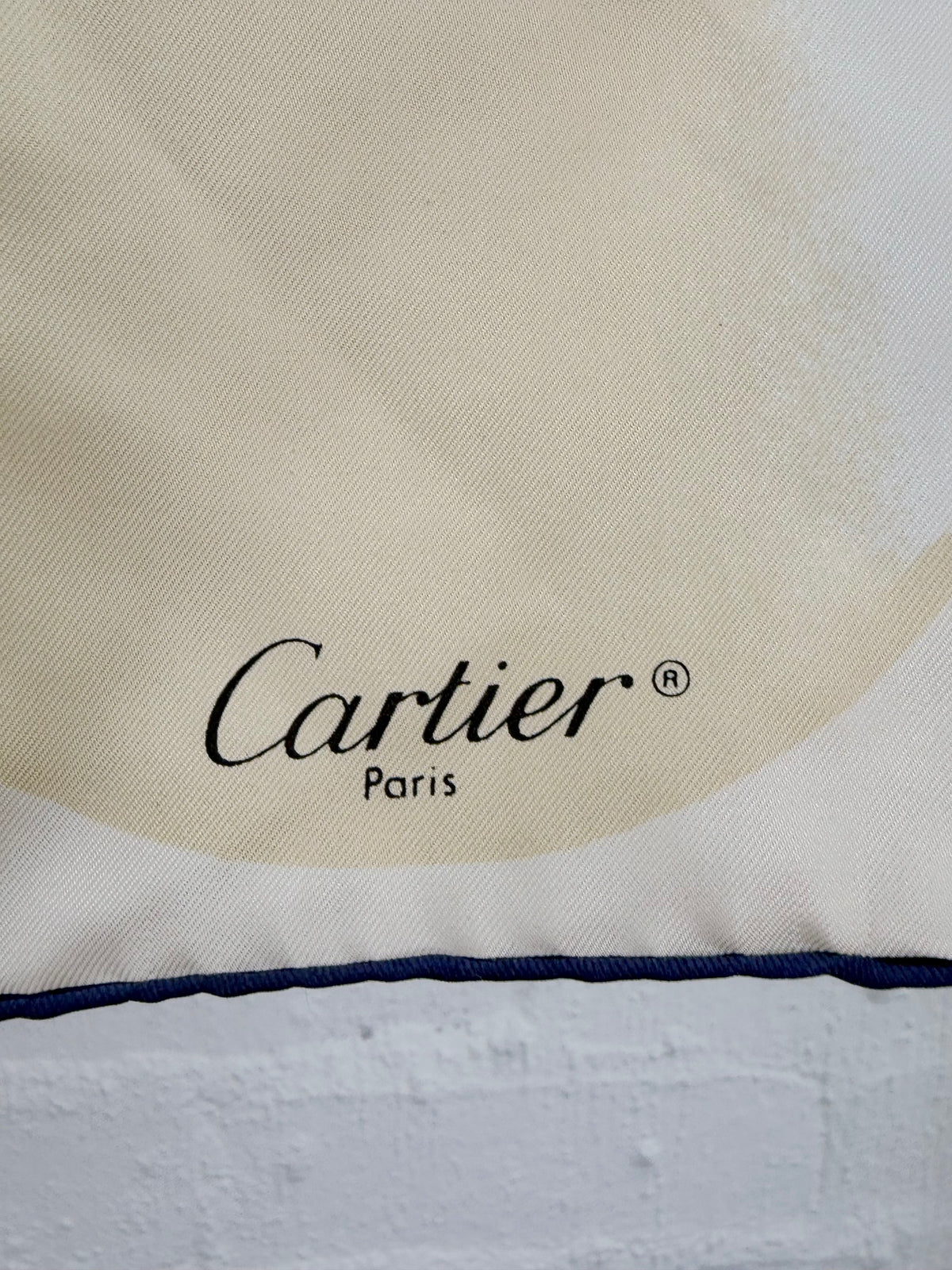 Cartier Panthere Saphir Hand-Rolled Silk Square Scarf