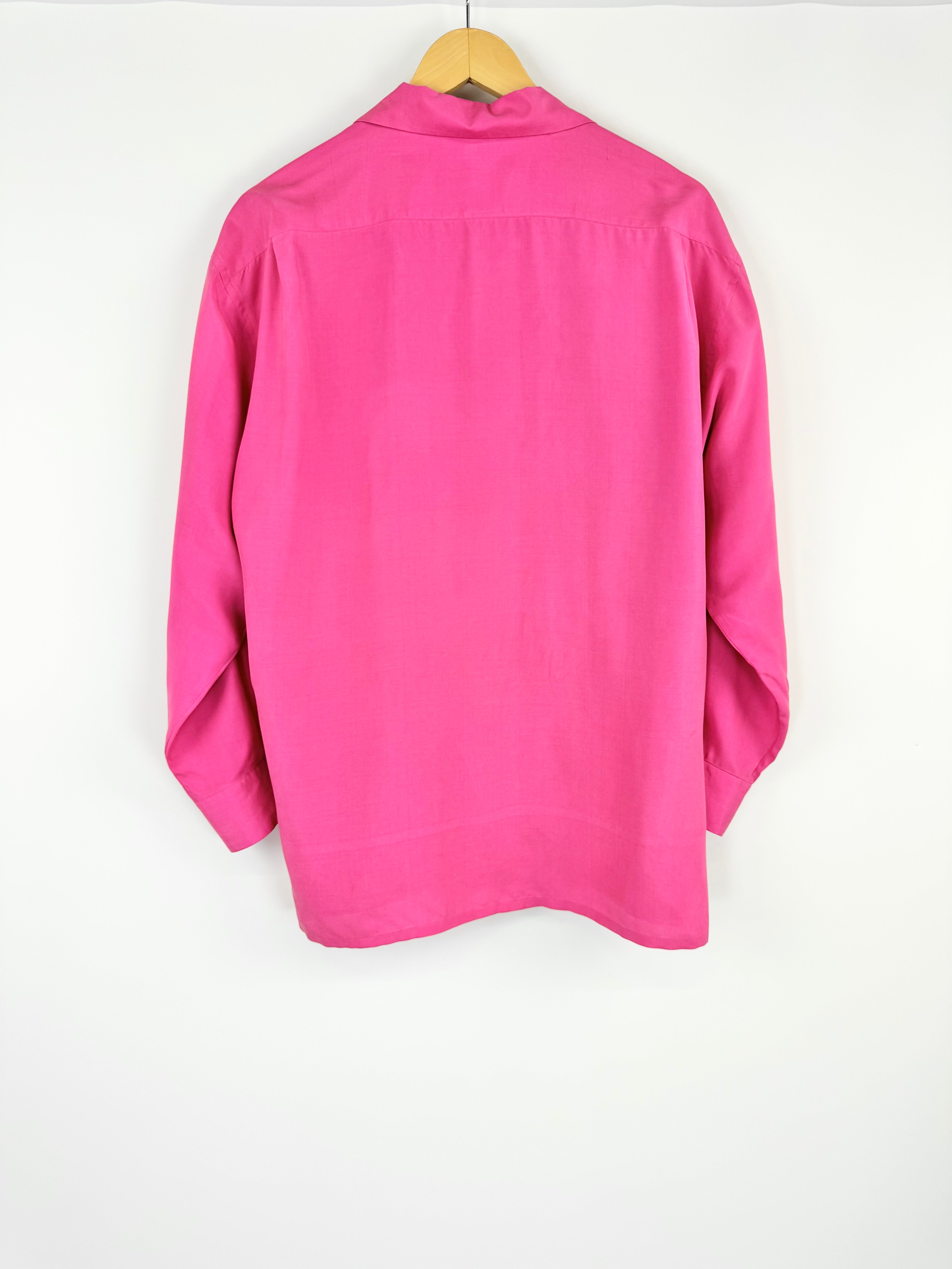 Vintage Country Road Magenta Silk Shirt - M