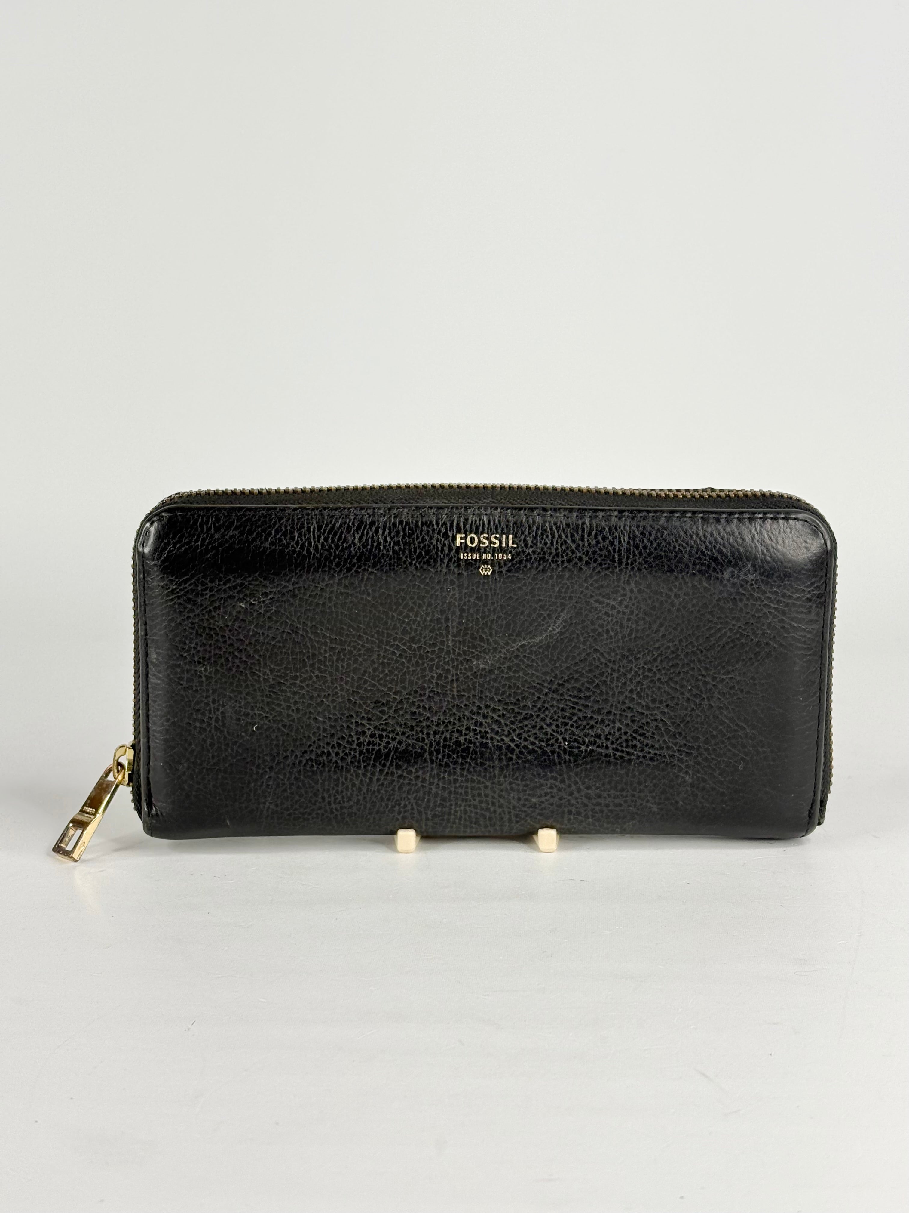 Fossil Black Grained Leather Wallet