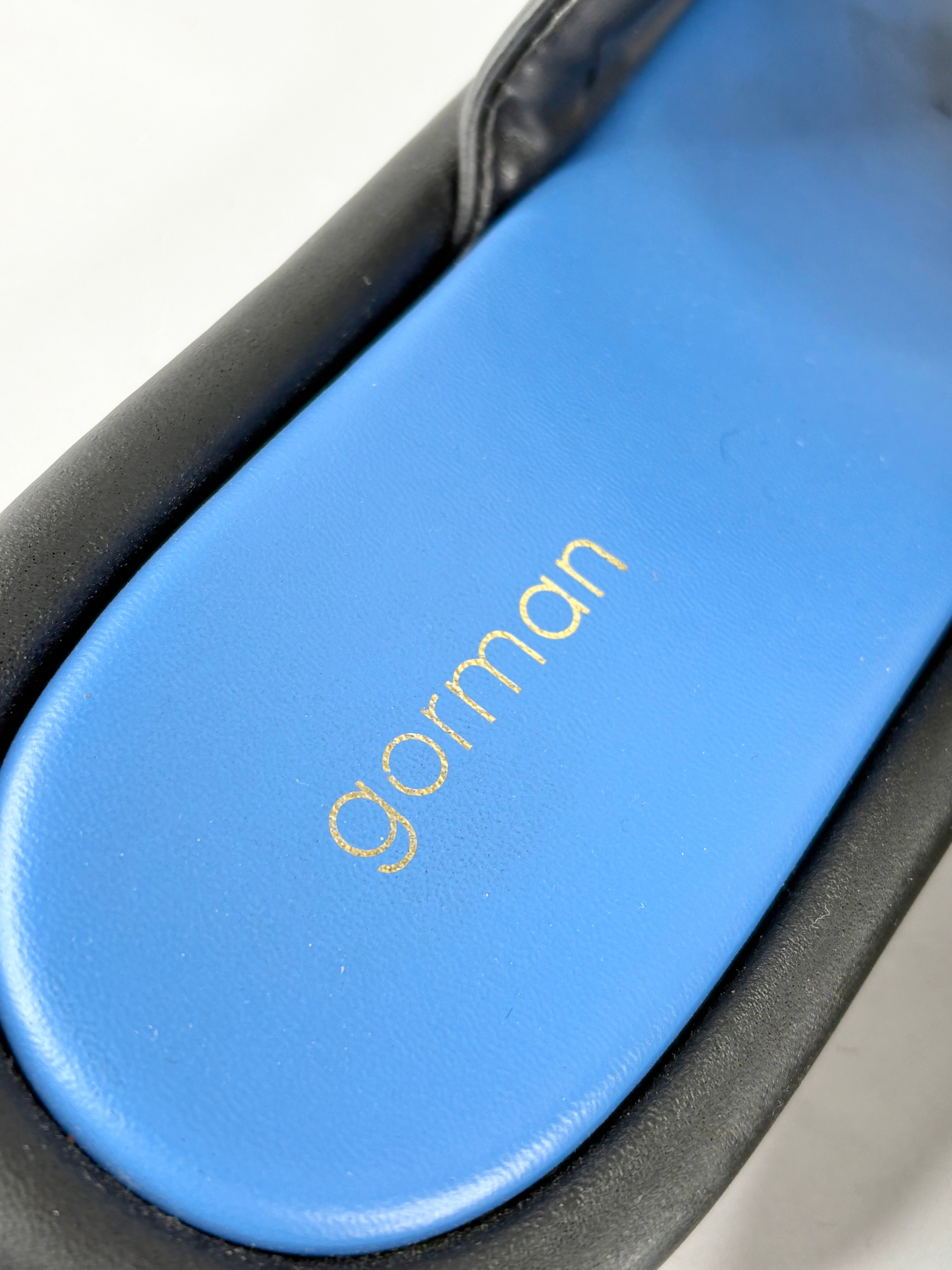 Gorman Black Leather 'Puffy' Slides - EU38