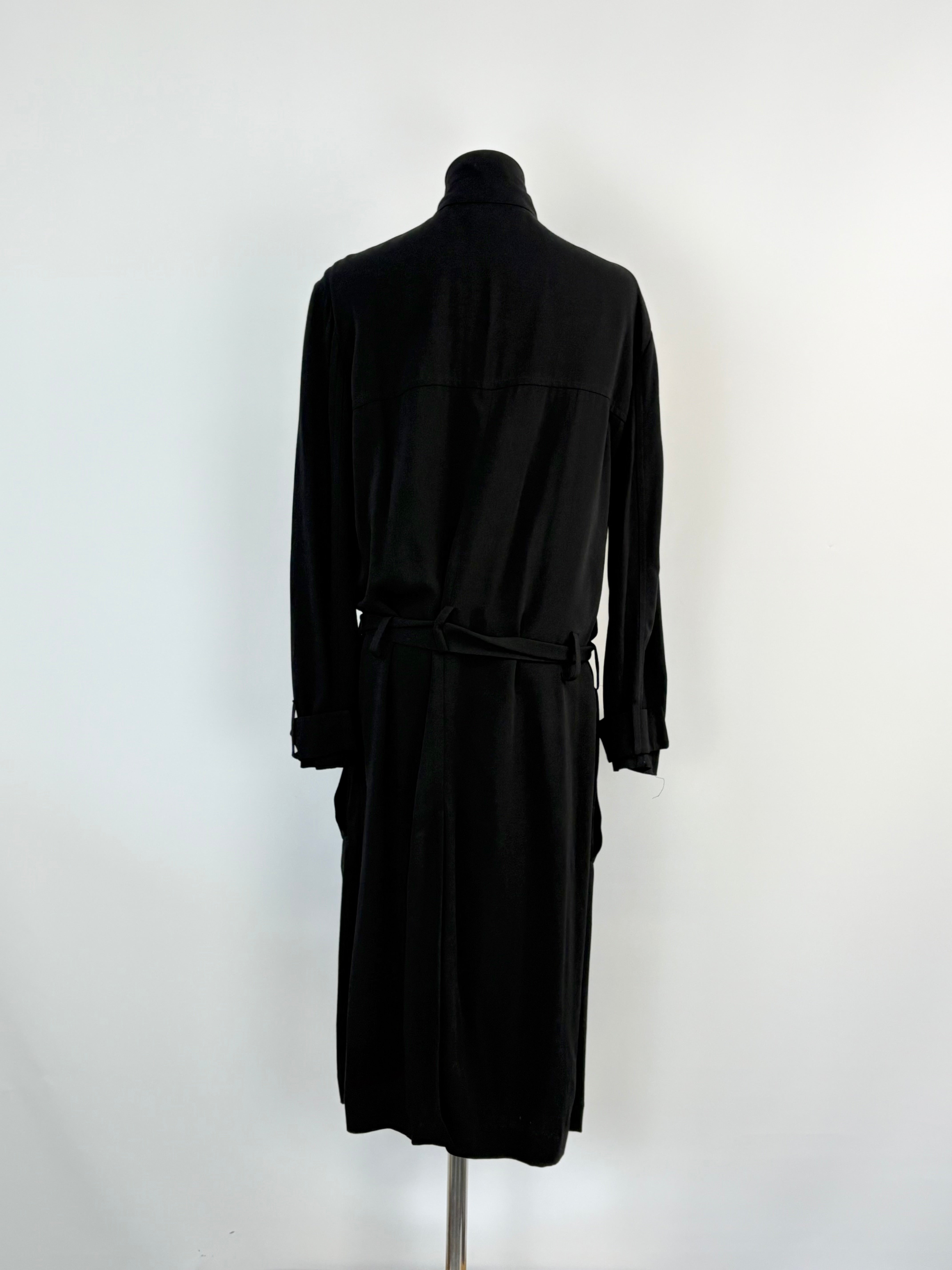 IRO Black Press-Stud Longline Coat - AU10