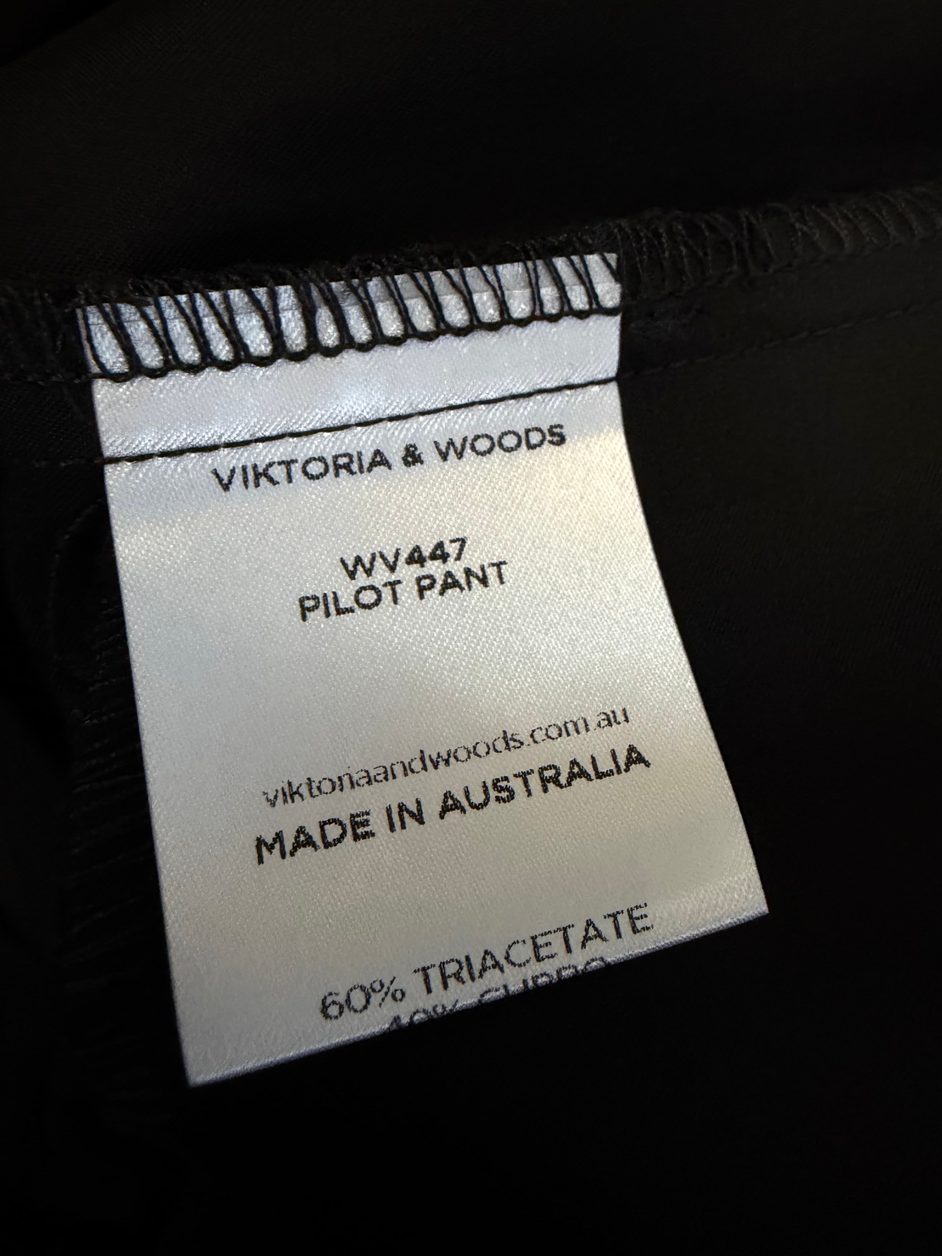 Viktoria Woods Black Satin Slacks - AU10