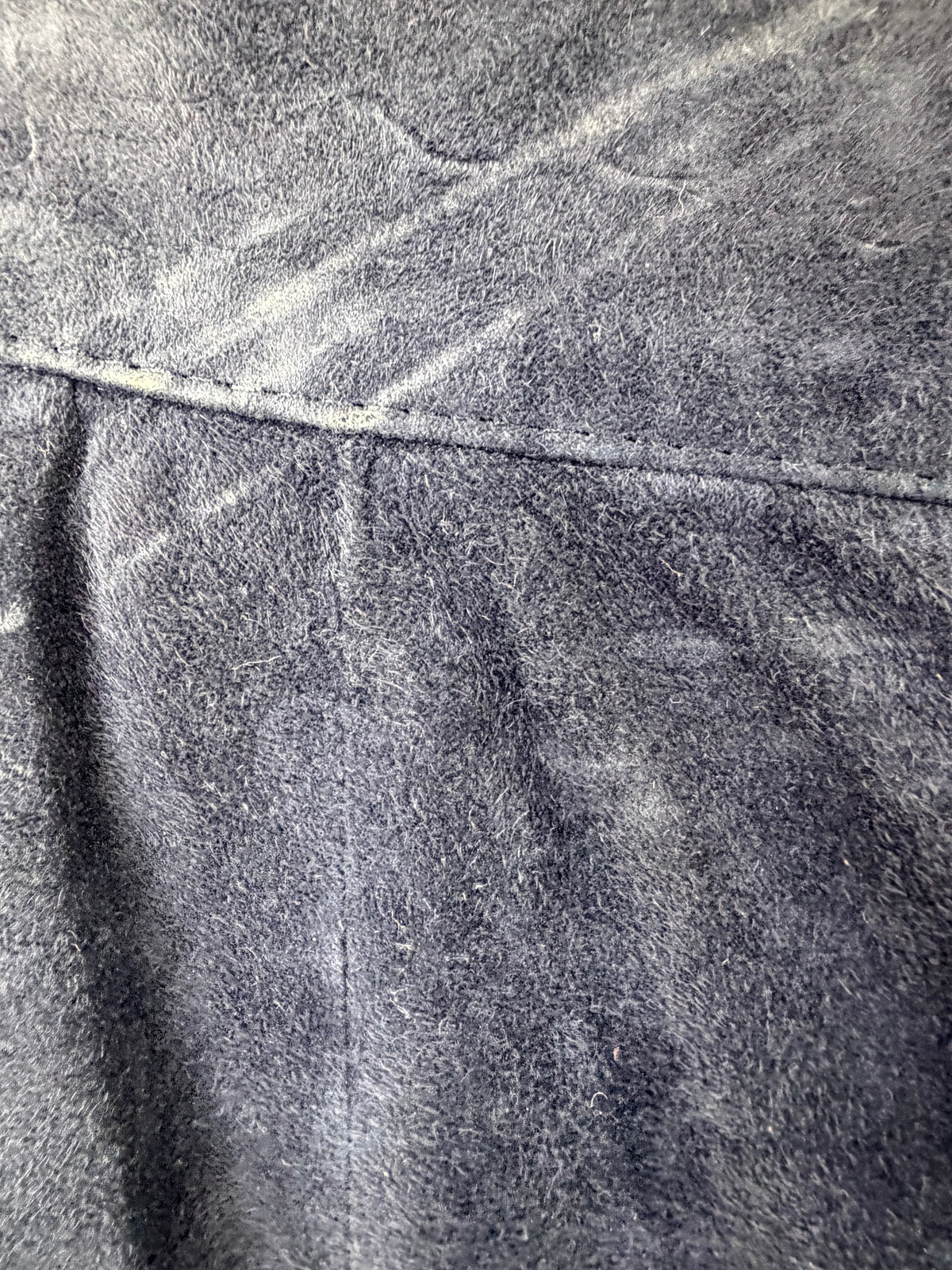 Vintage Mario Valentino Navy Suede Pencil Skirt - AU6/8