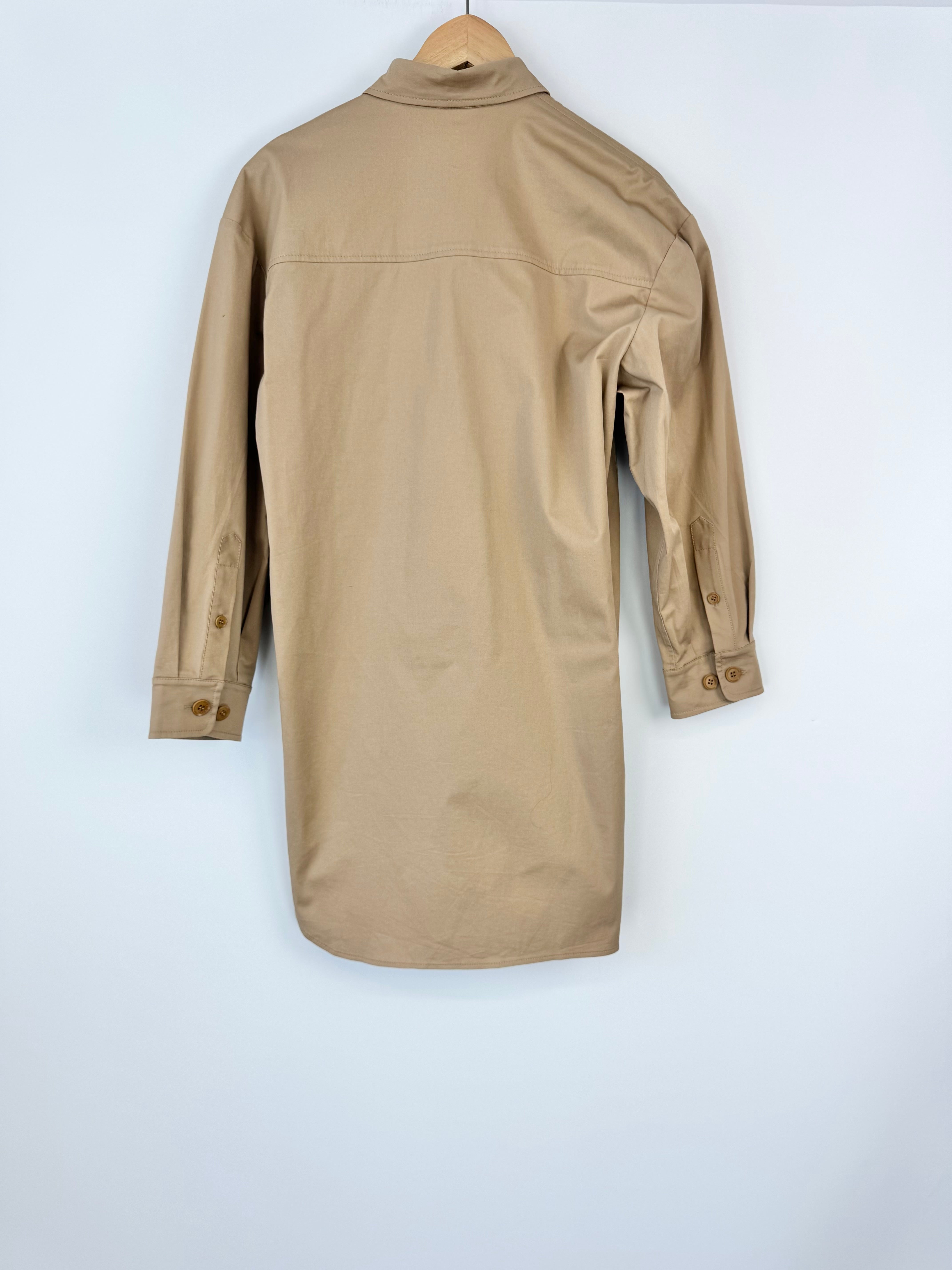 Scanlan Theodore Fawn Cotton Shirt Dress - AU8/10