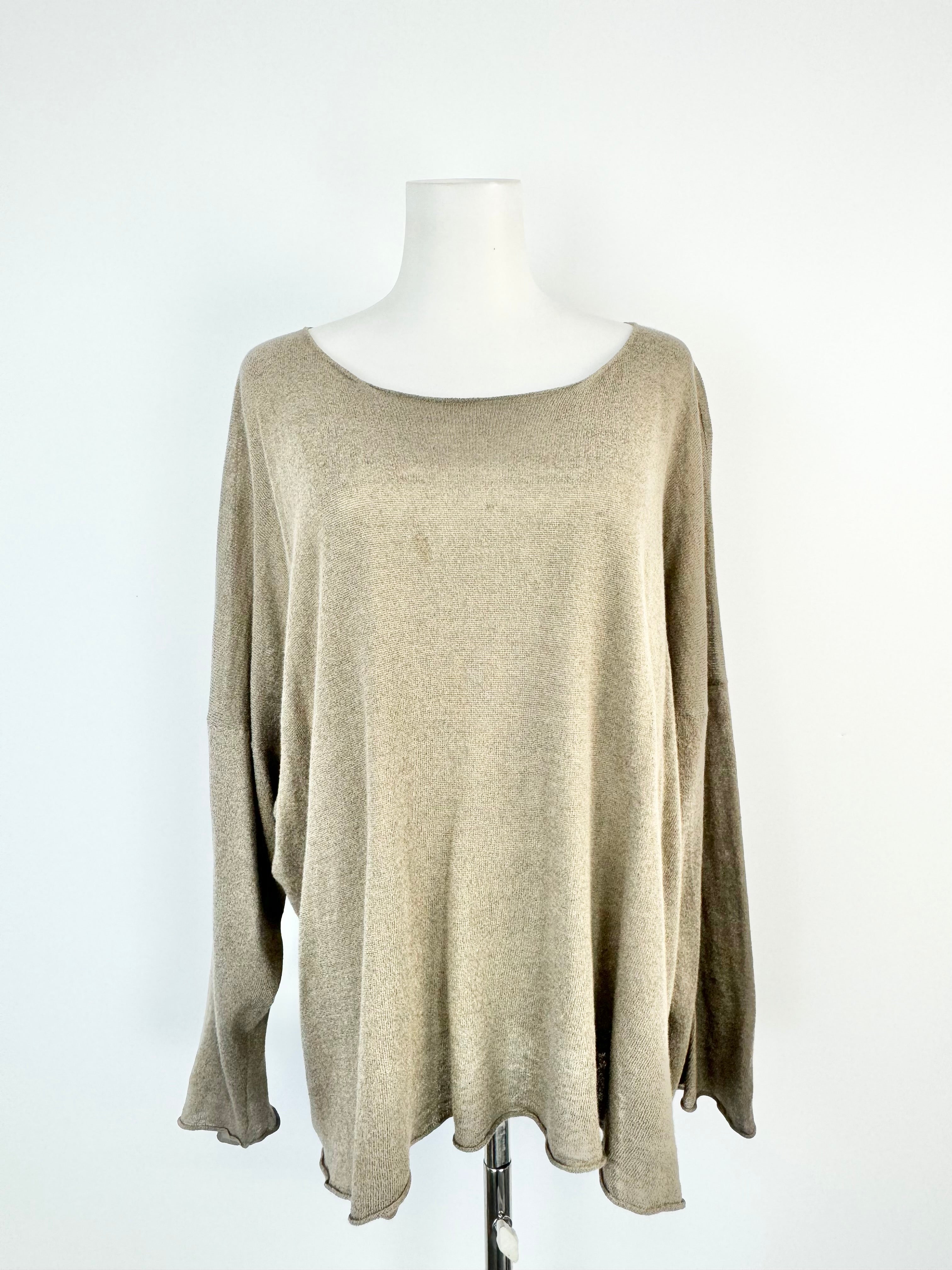 Eskander Tawny Linen & Cotton Relaxed Fit Long Top - AU10
