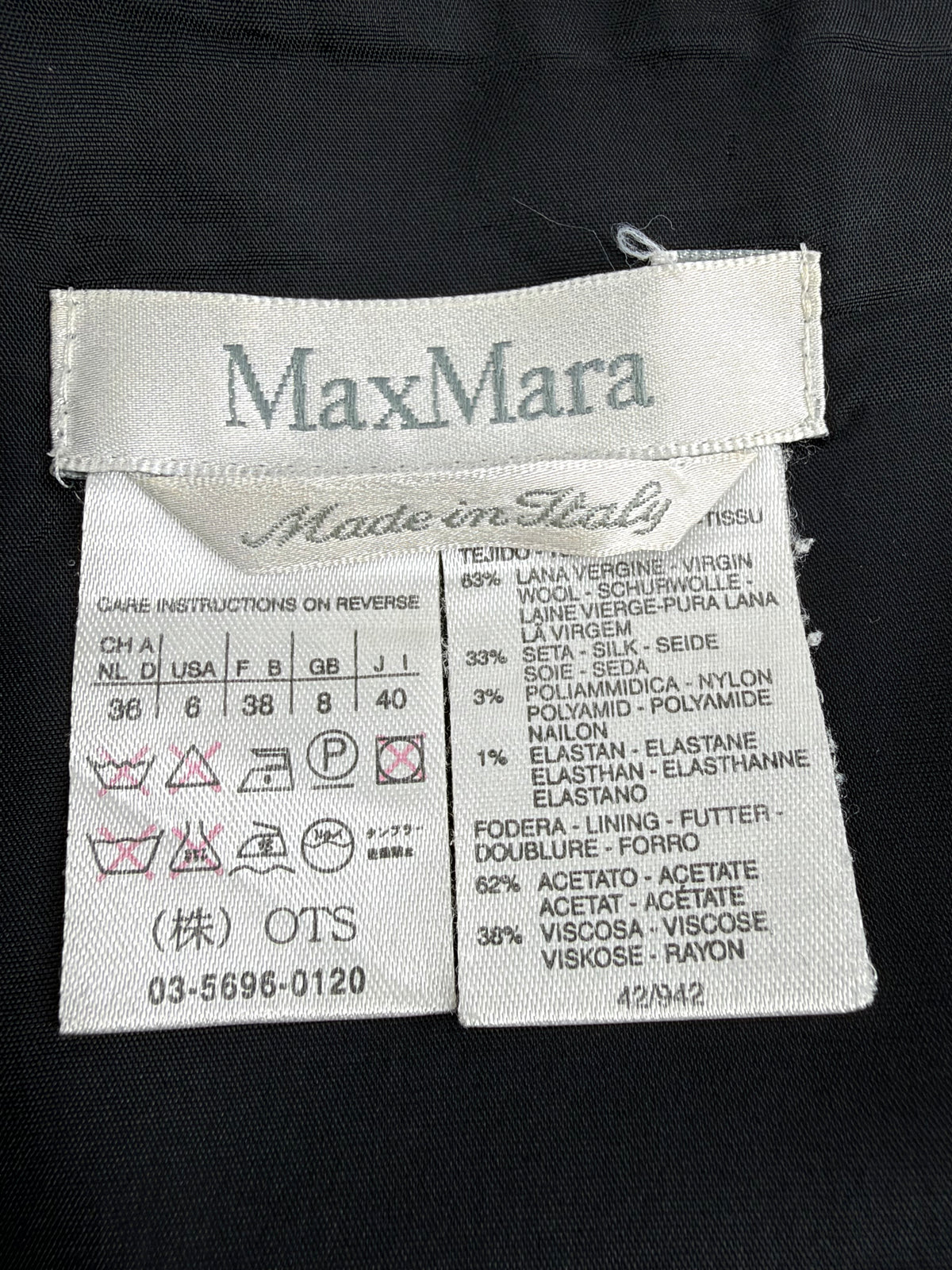 Max Mara Grey & White Wool & Silk Blend Pinstriped Suit - AU8