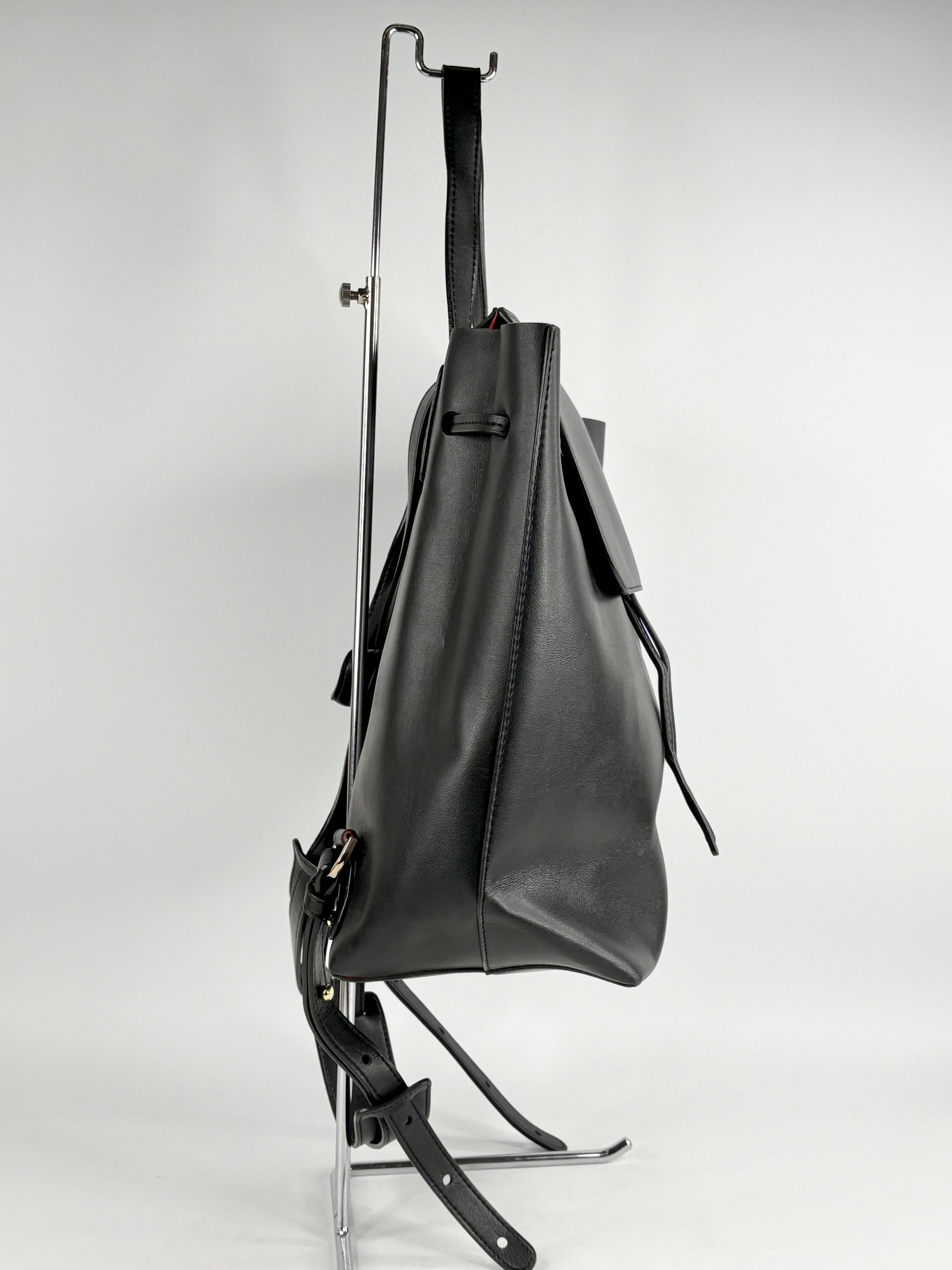 Mansur Gavriel Smooth Black Leather Backpack