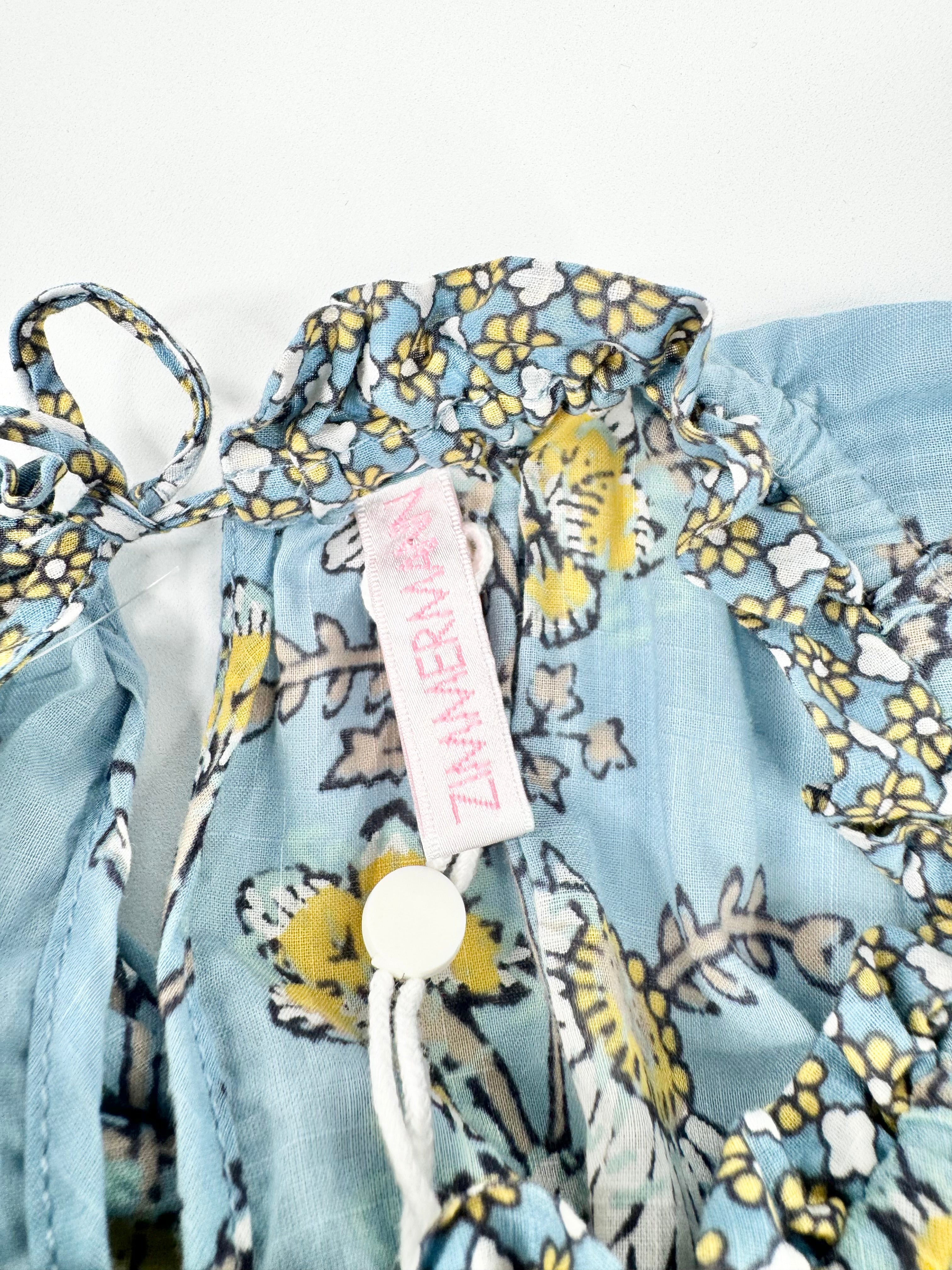 Zimmermann Kids Blue Patterned Cotton Dress - 10