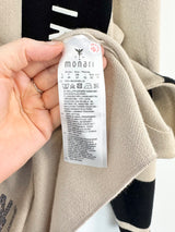 Monari Beige & Black Boxy Fit Cardigan - AU12/14