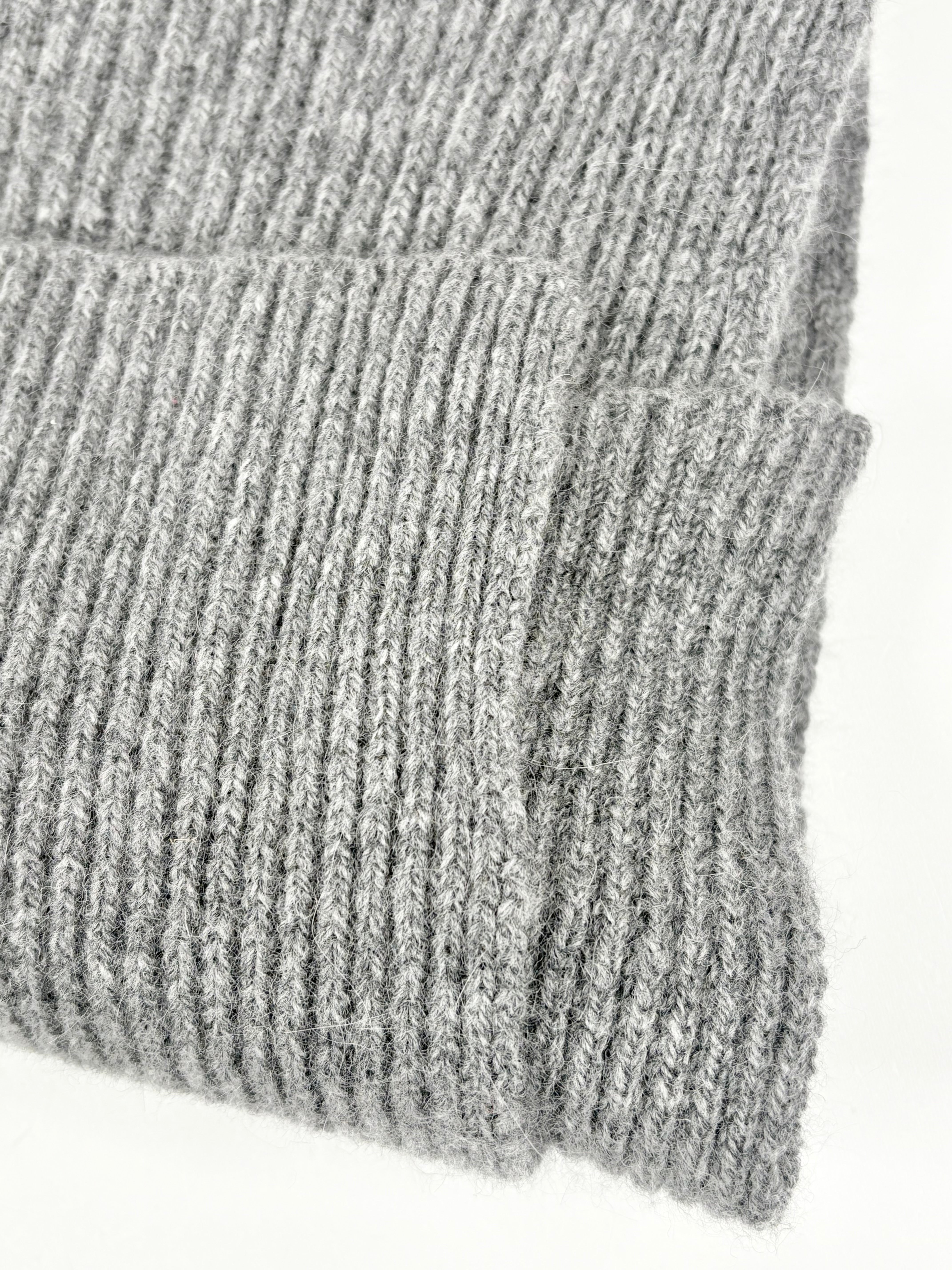 Johnstons of Elgin Charcoal Rib-Knit Wool Scarf