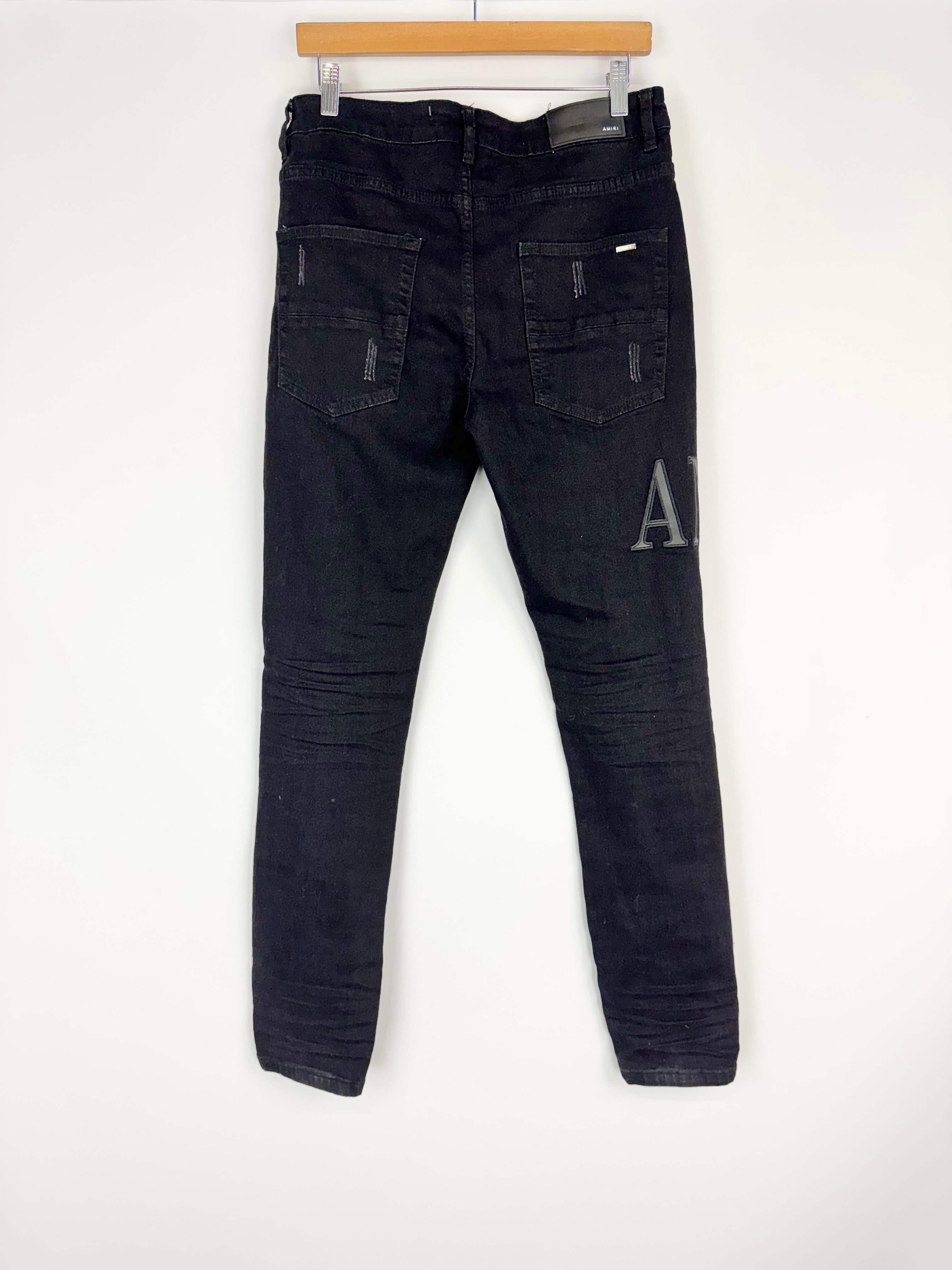 Amiri Black Ripped Skinny Jeans - 30