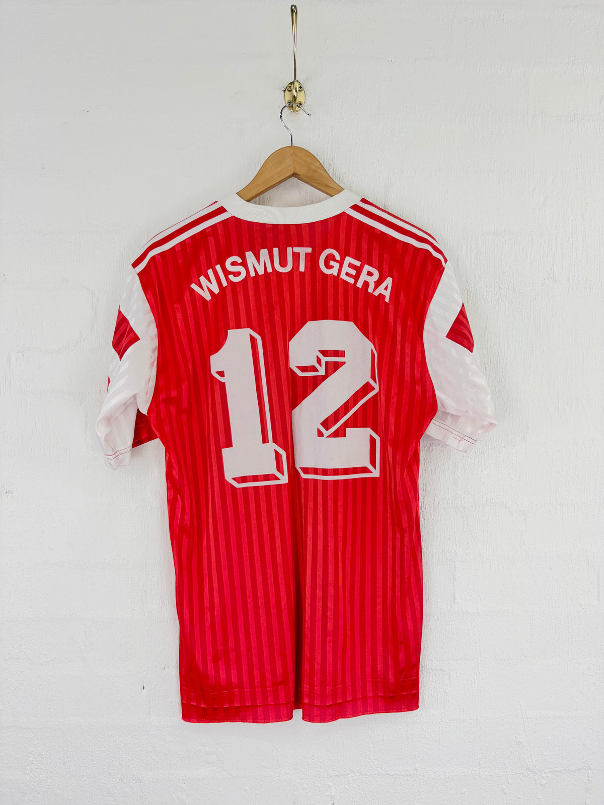 Rare 90s Vintage BSG Wismut Gera Red & White Football Top - M
