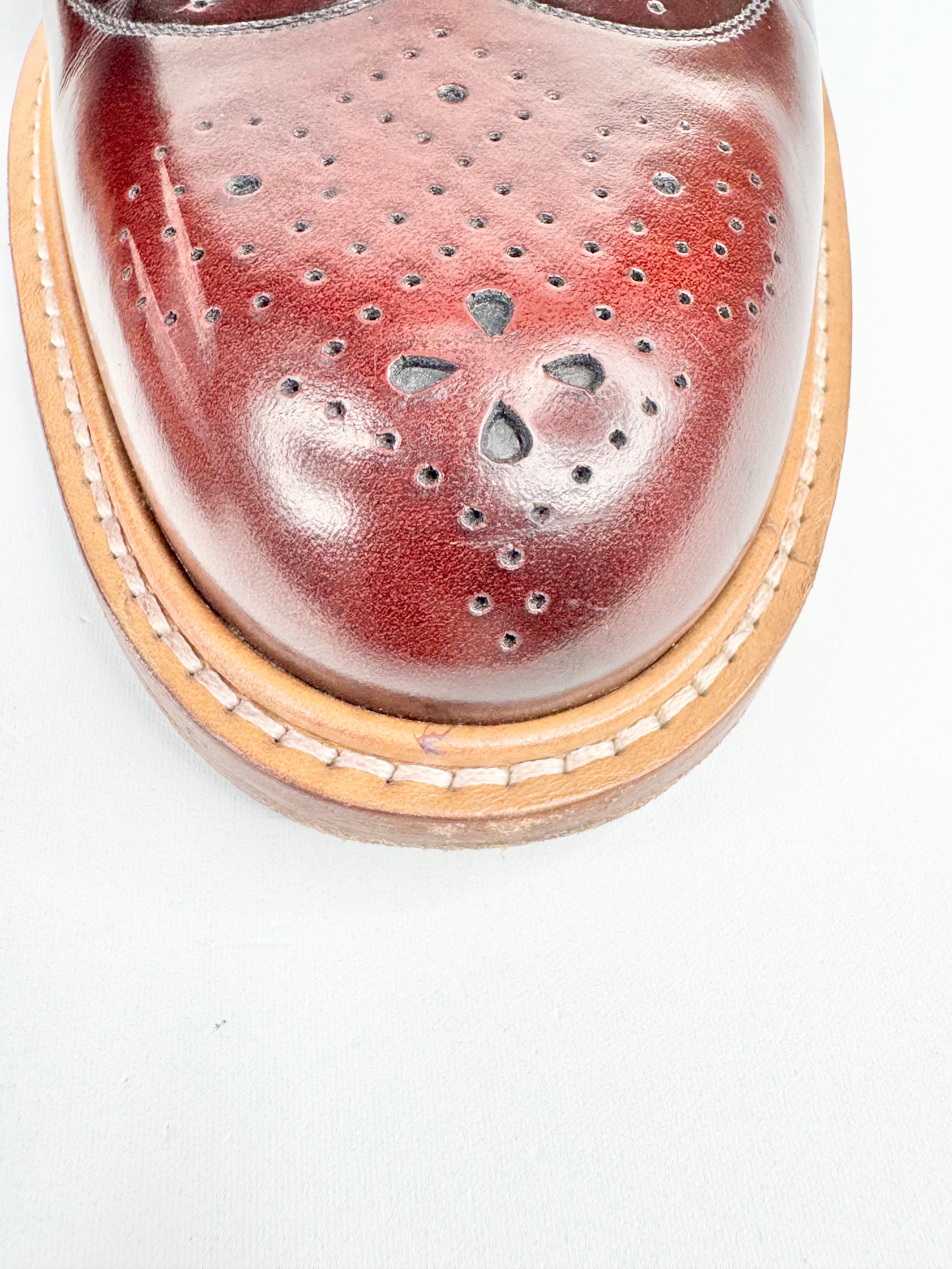 Louis Vuitton 'Voltaire' Denim & Burgundy Leather Derby Shoes - EU43