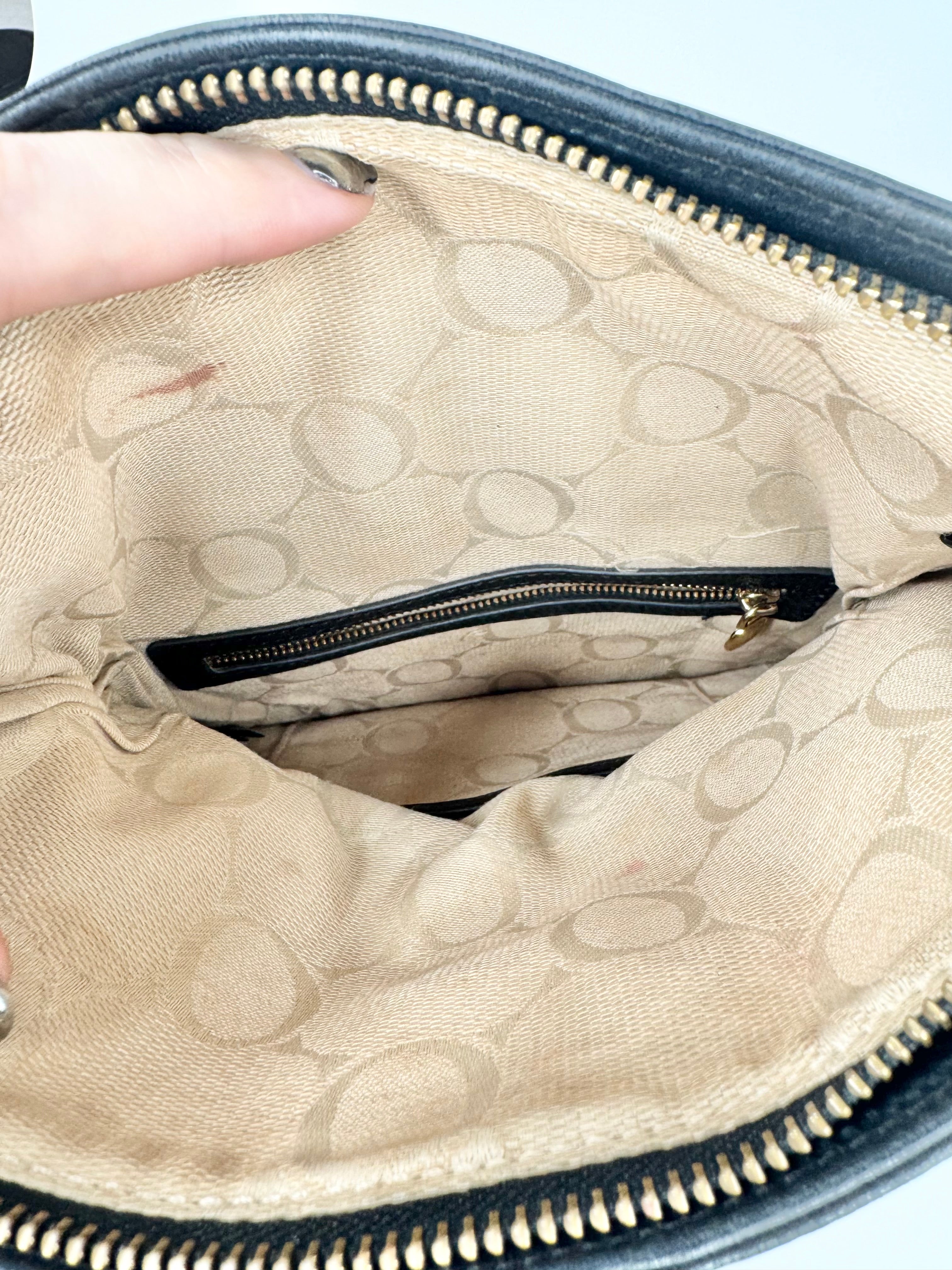 Oroton Black Leather Clutch Bag with Attachable Long Handle