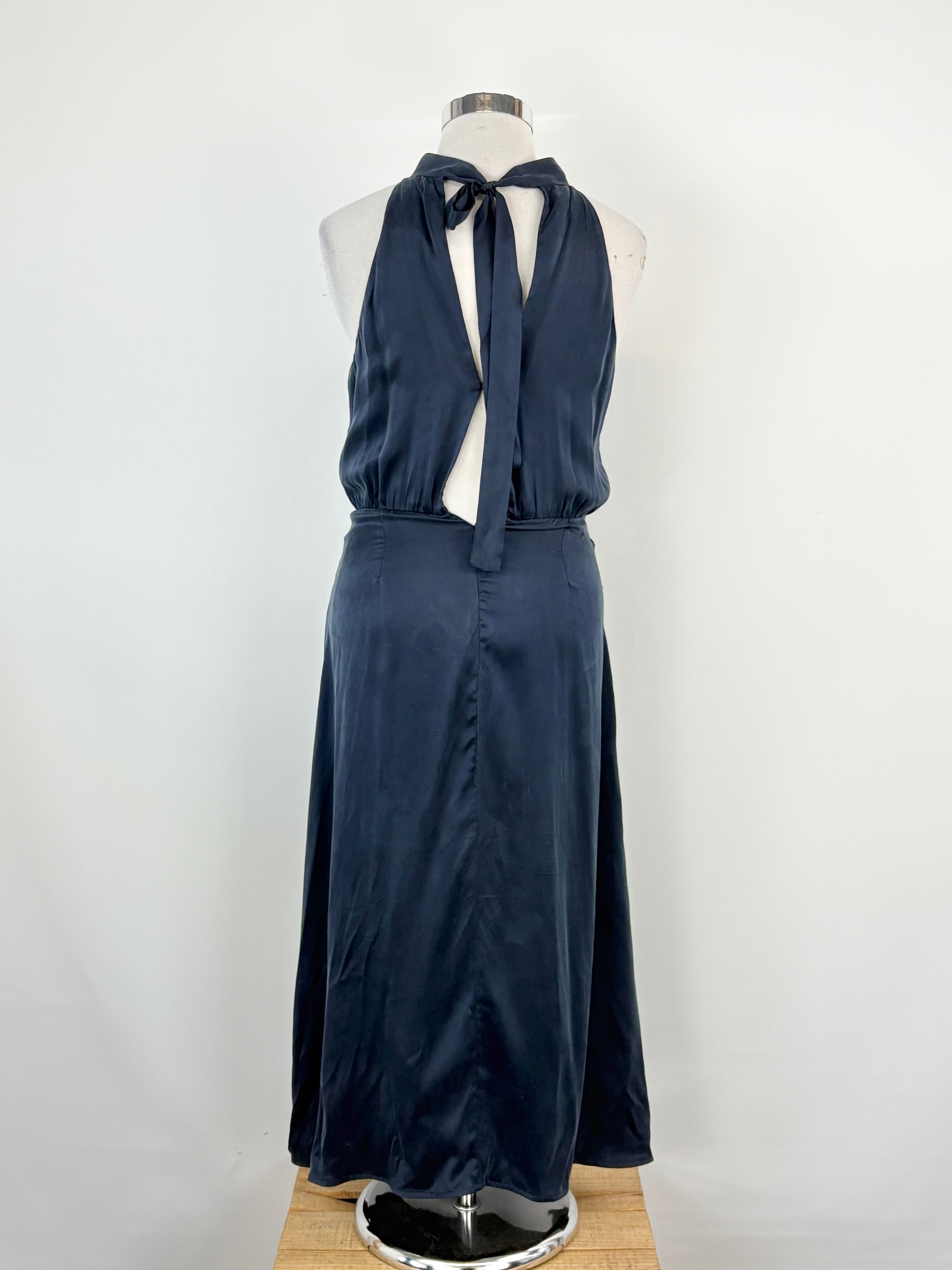 Zimmermann Midnight Blue Silk Halter-Neck Gown - AU14
