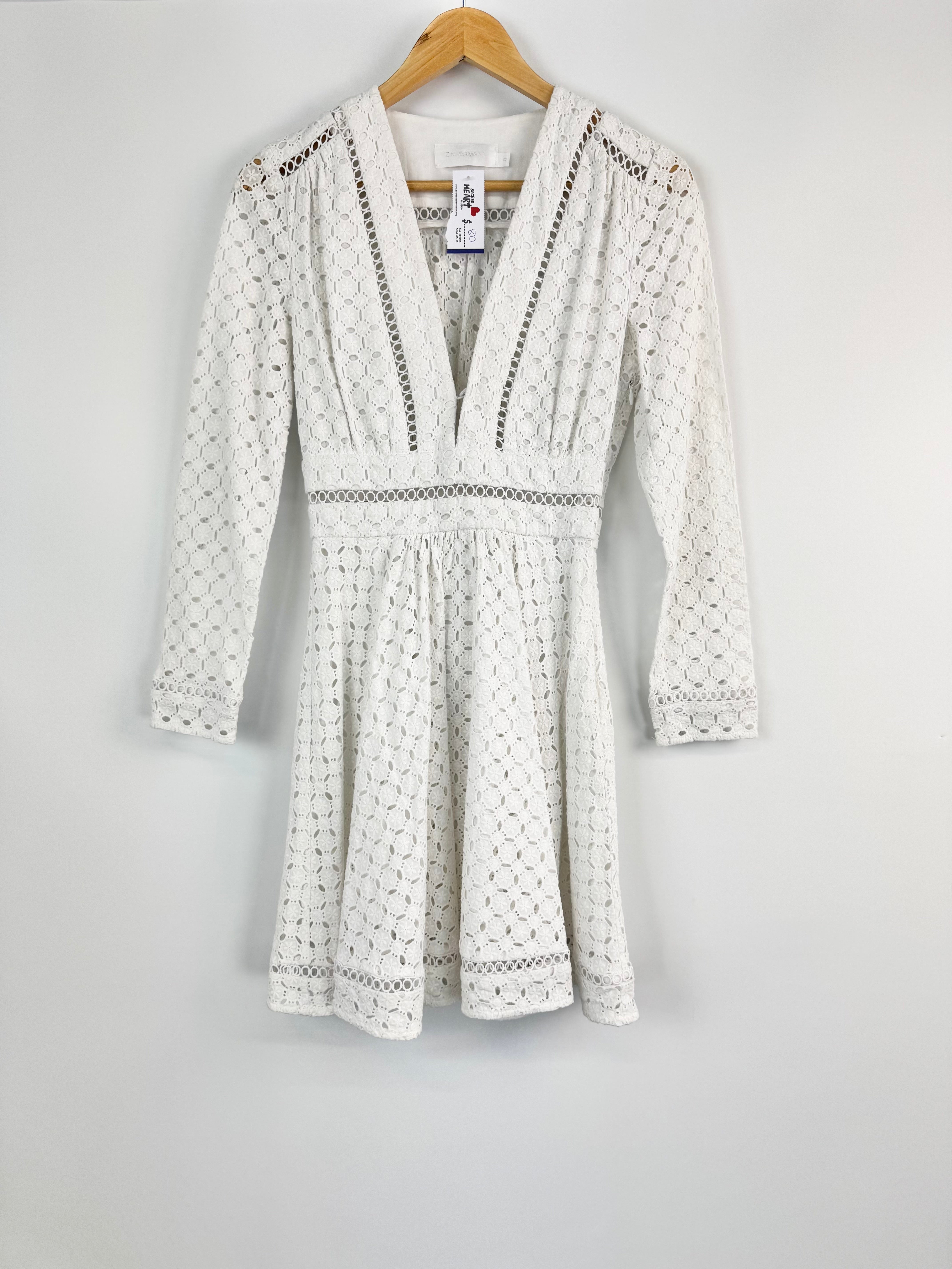 Zimmermann Broderie Anglais White Dress - AU8