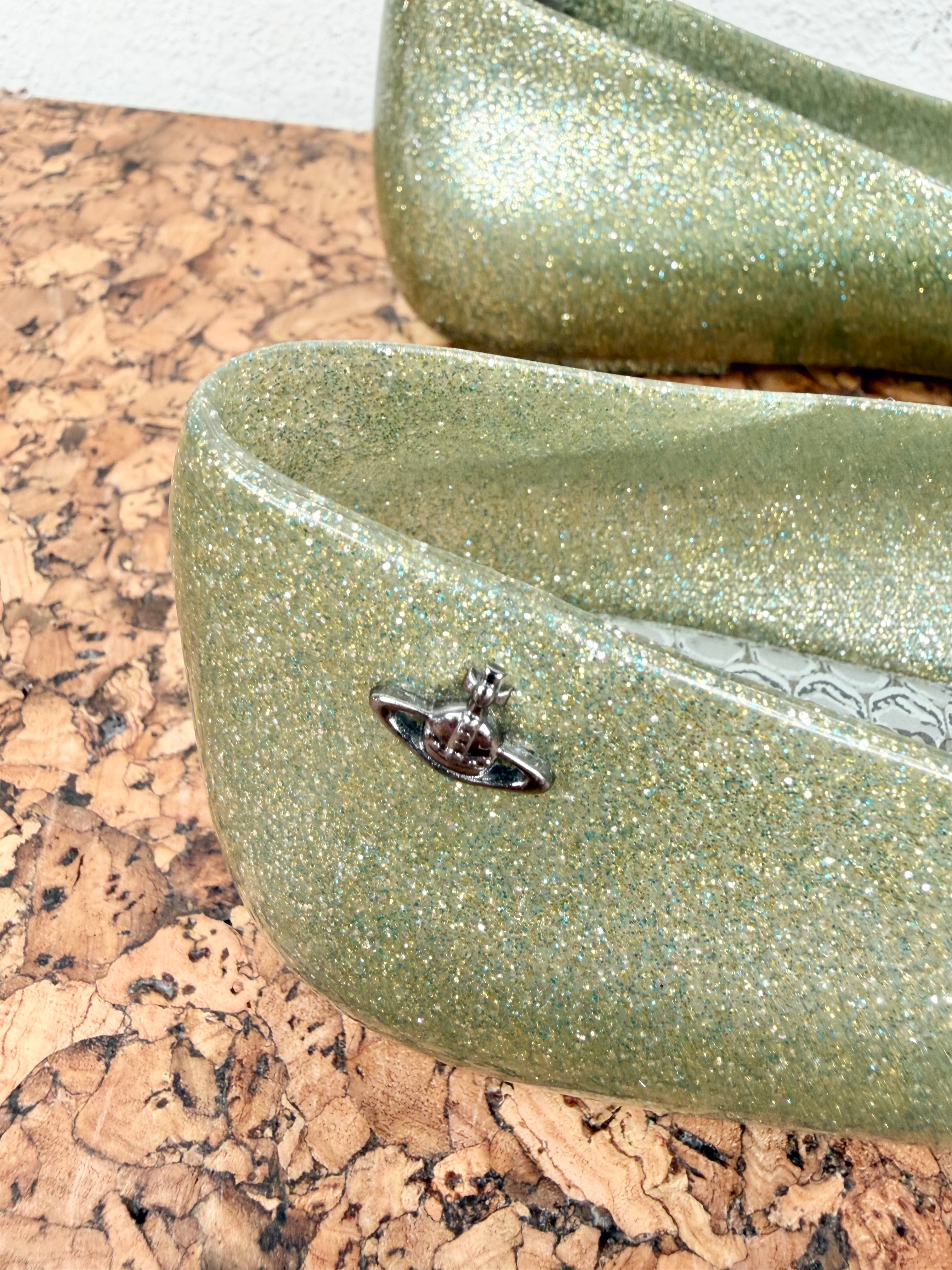 Vivienne Westwood 'Anglomania' x Melissa Green Shimmer Bee Ballet Flats - EU37
