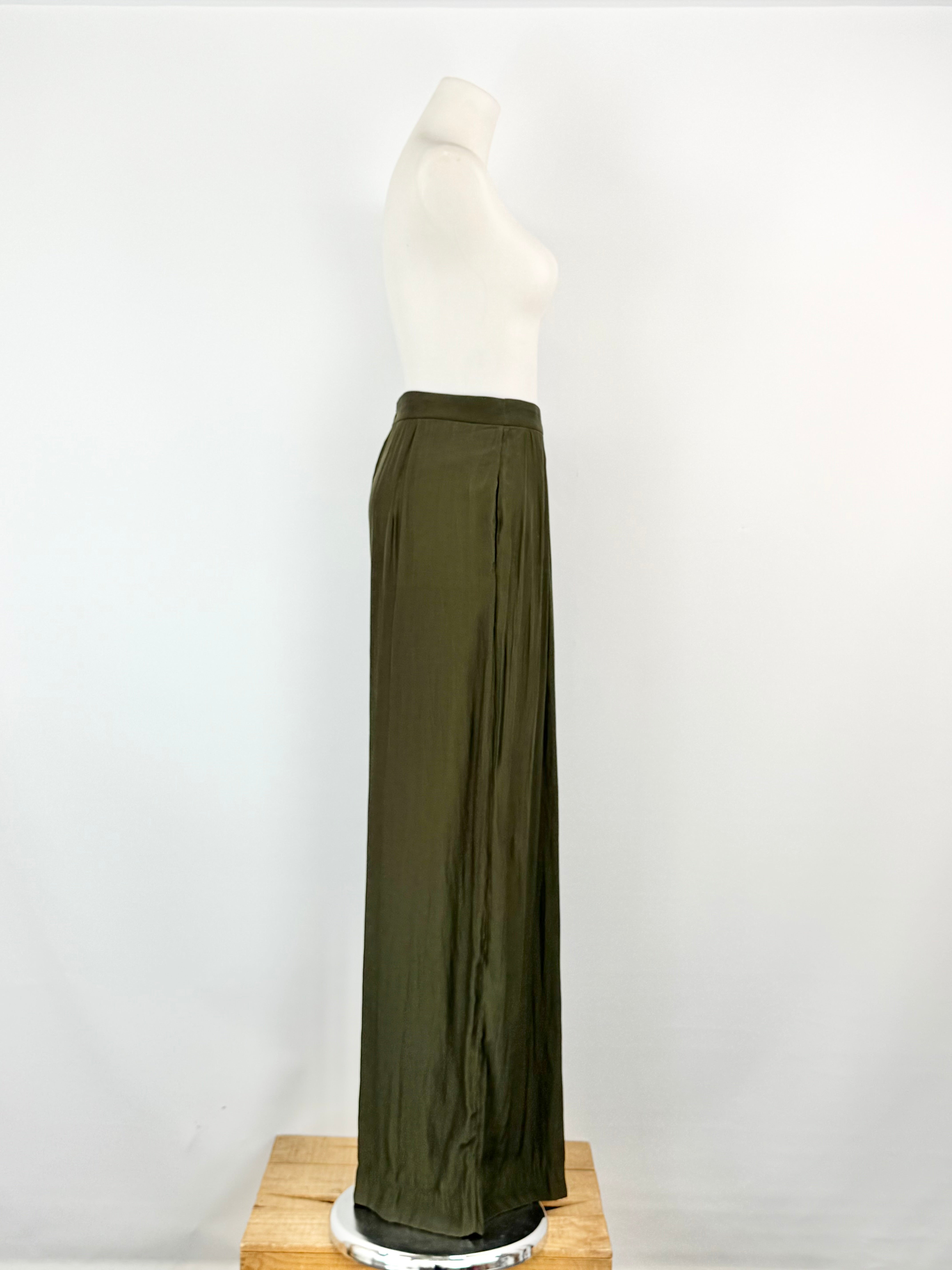Morrison Olive Green Wide Leg Slacks - AU10/12