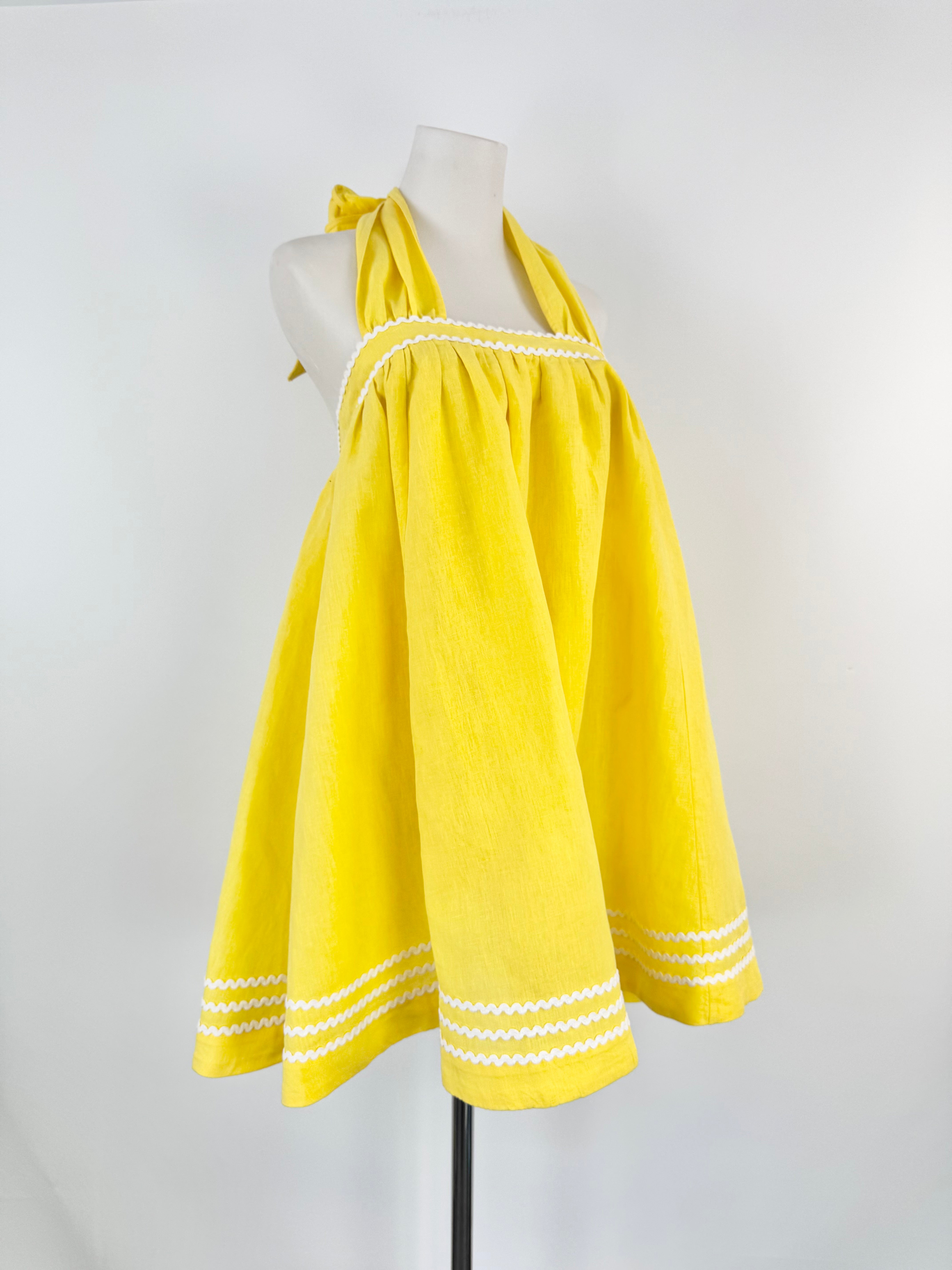 Steele Daffodil Yellow 'Annie' Halterneck A Line Top NWT - AU6/8