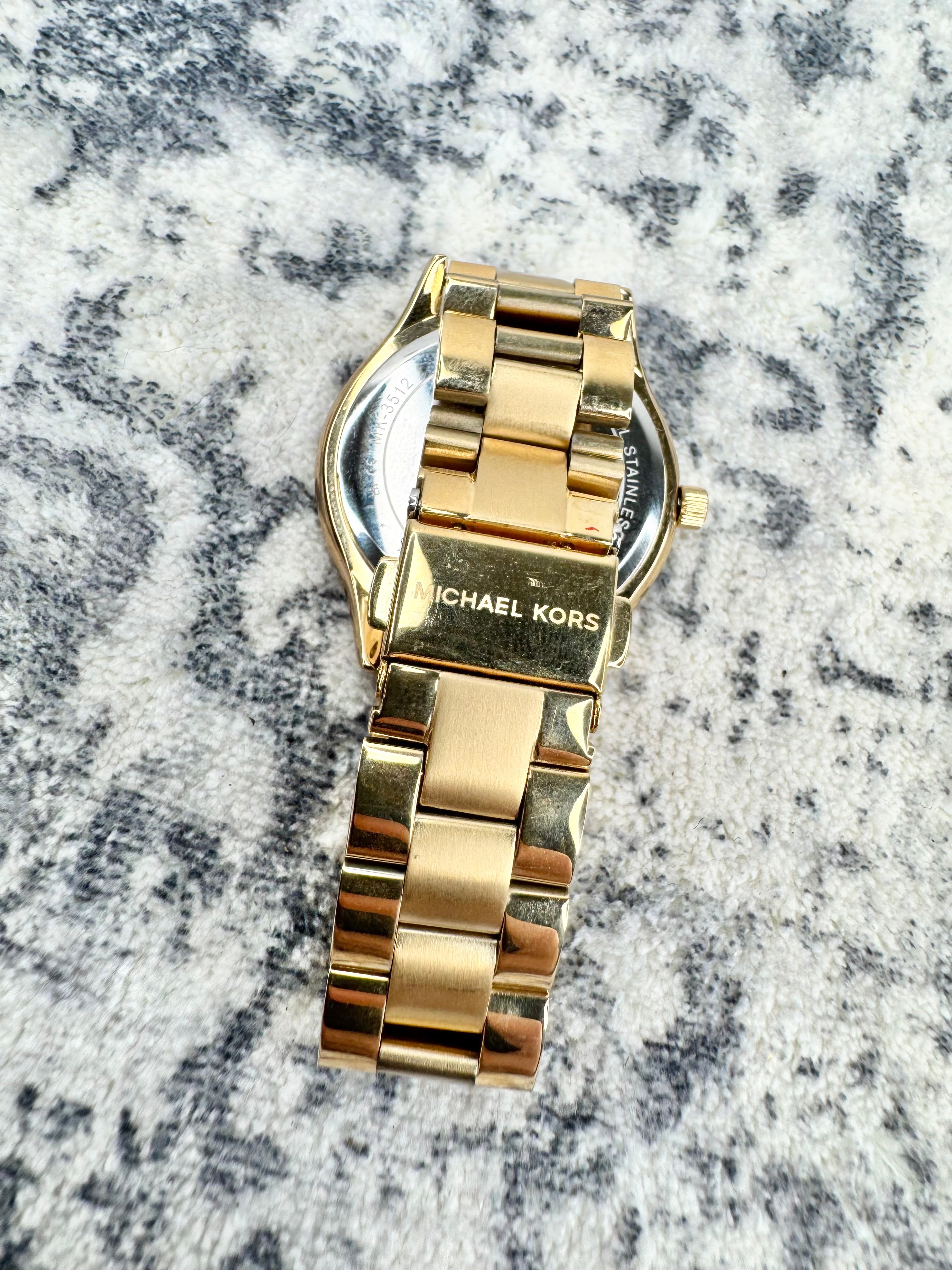 Michael Kors Mini Slim Runway Gold Tone Watch
