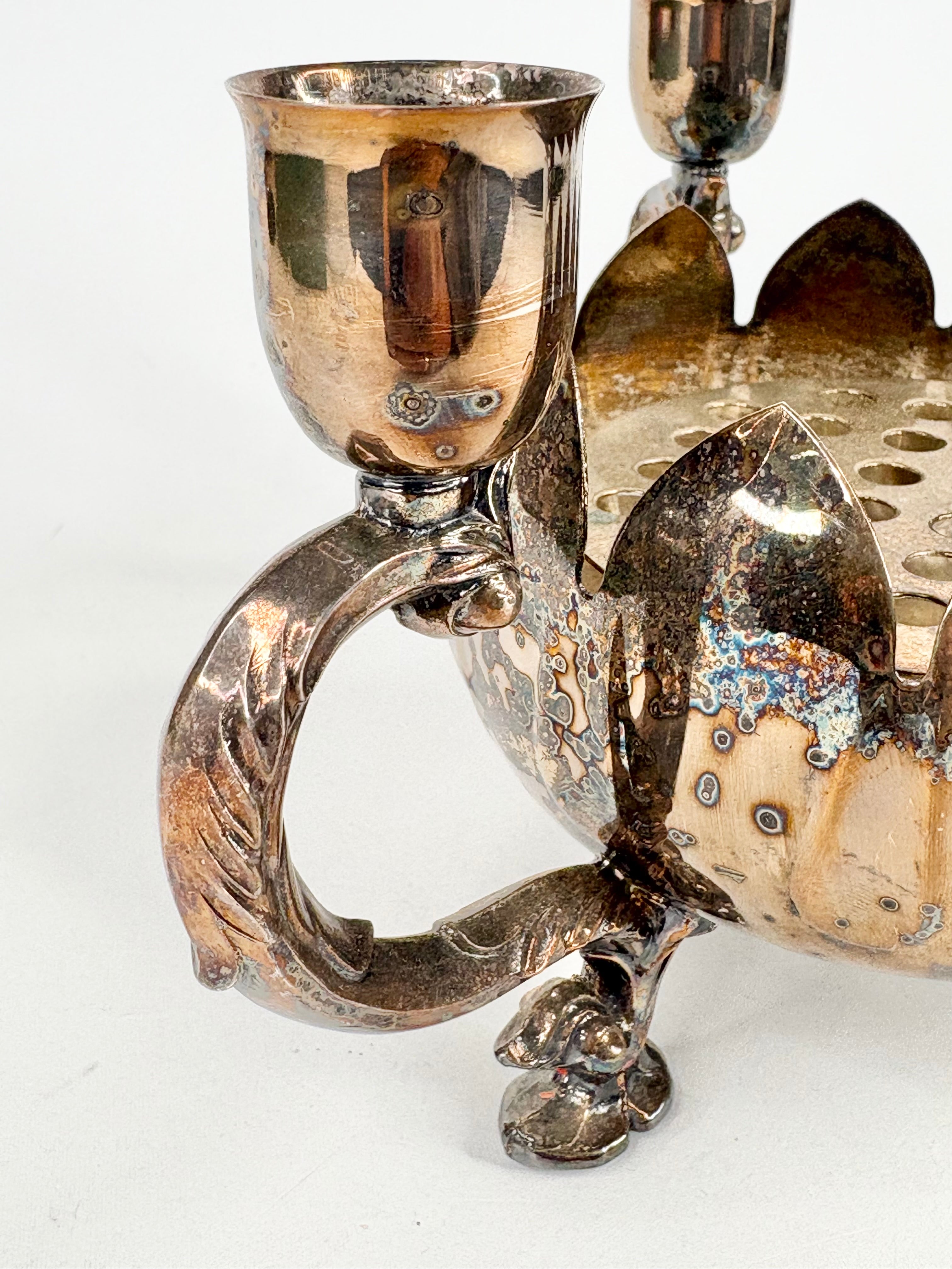Viners Vintage Silverplated 3-Prong Candleholder