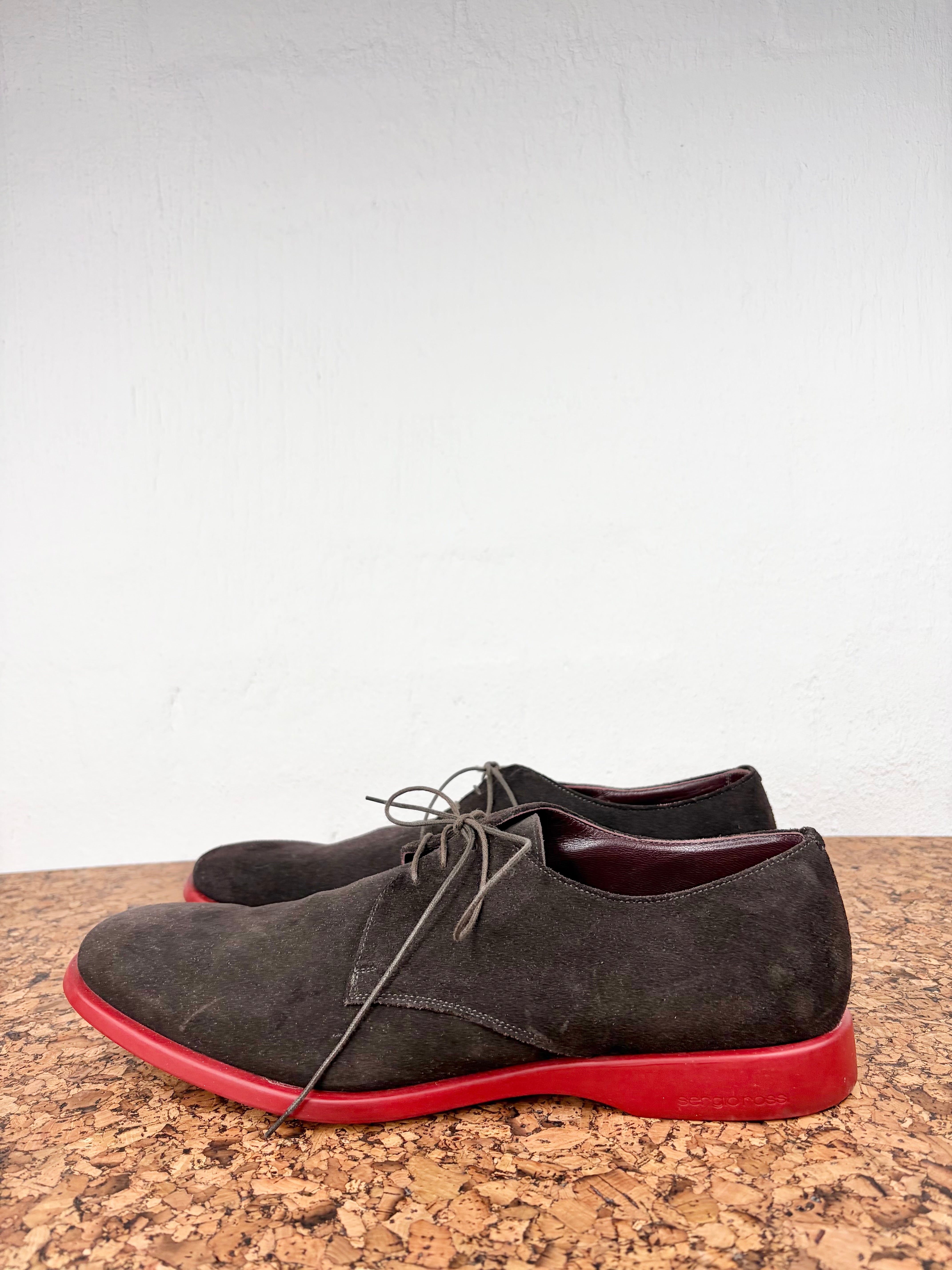 Sergio Rossi Chocolate Suede Laceup - EU45