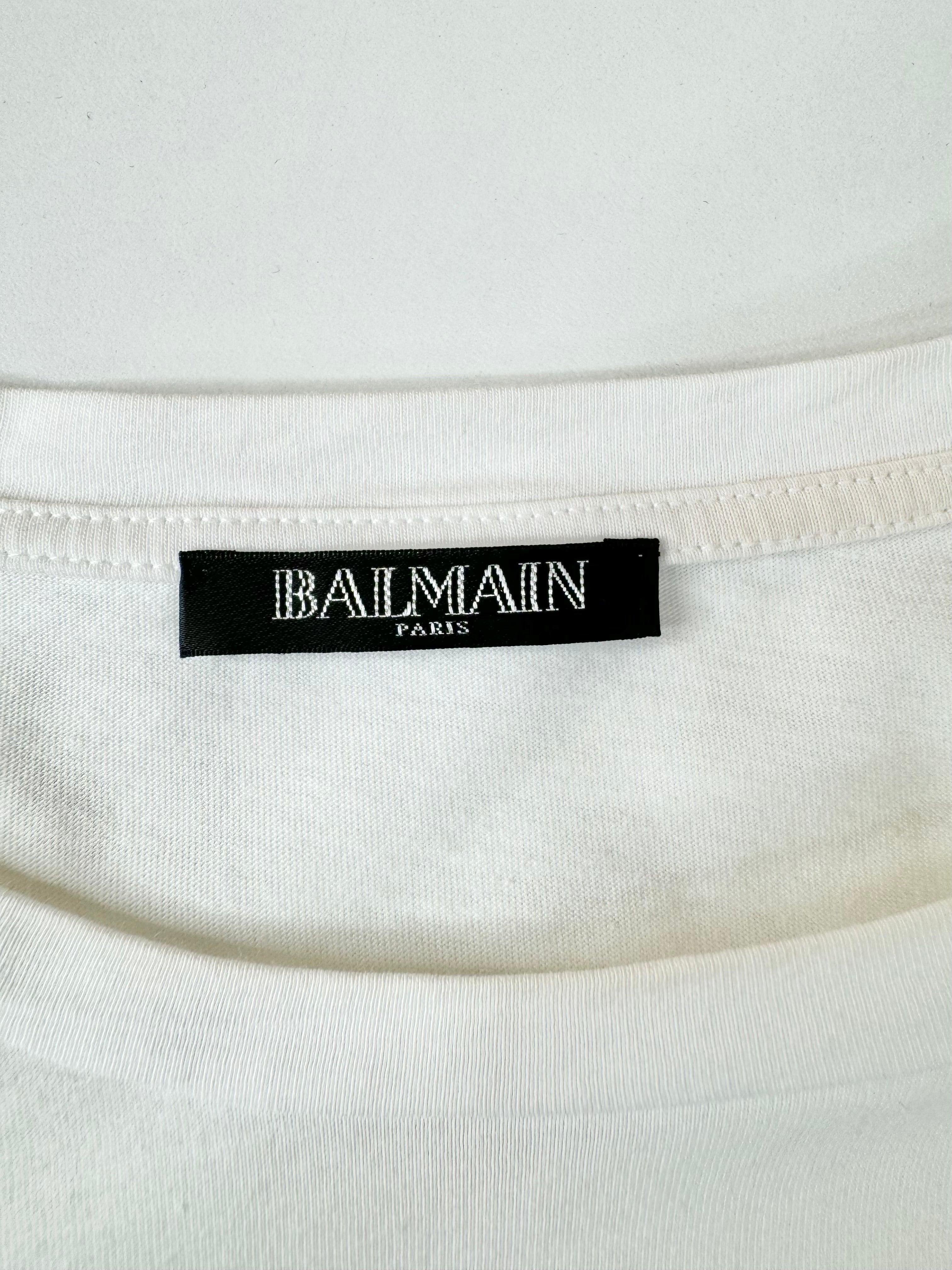 Balmain White Gold Logo T-Shirt - AU8/10