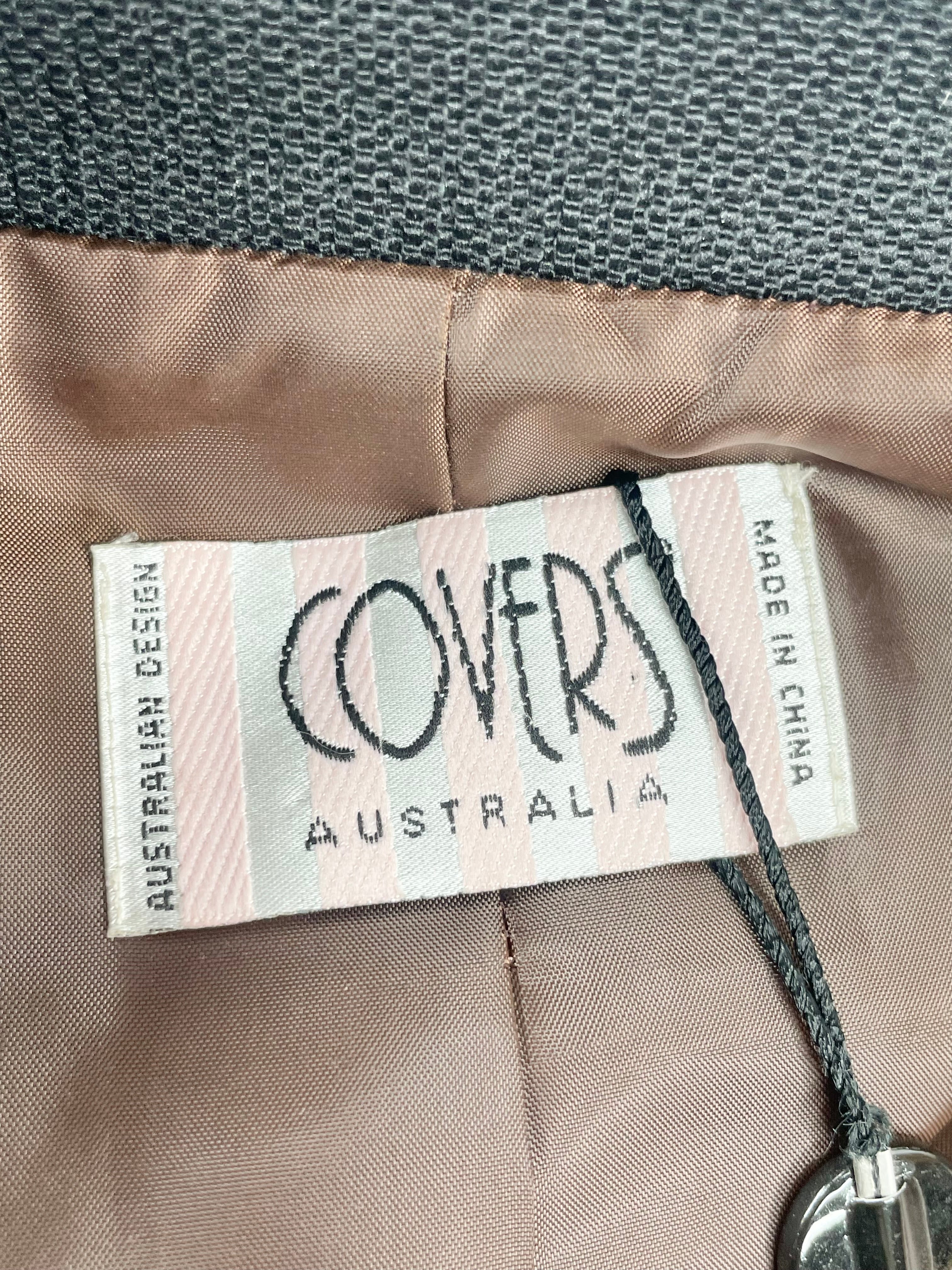 Covers Australia Black Cropped Blazer & Skirt 2pc Set - AU10/12