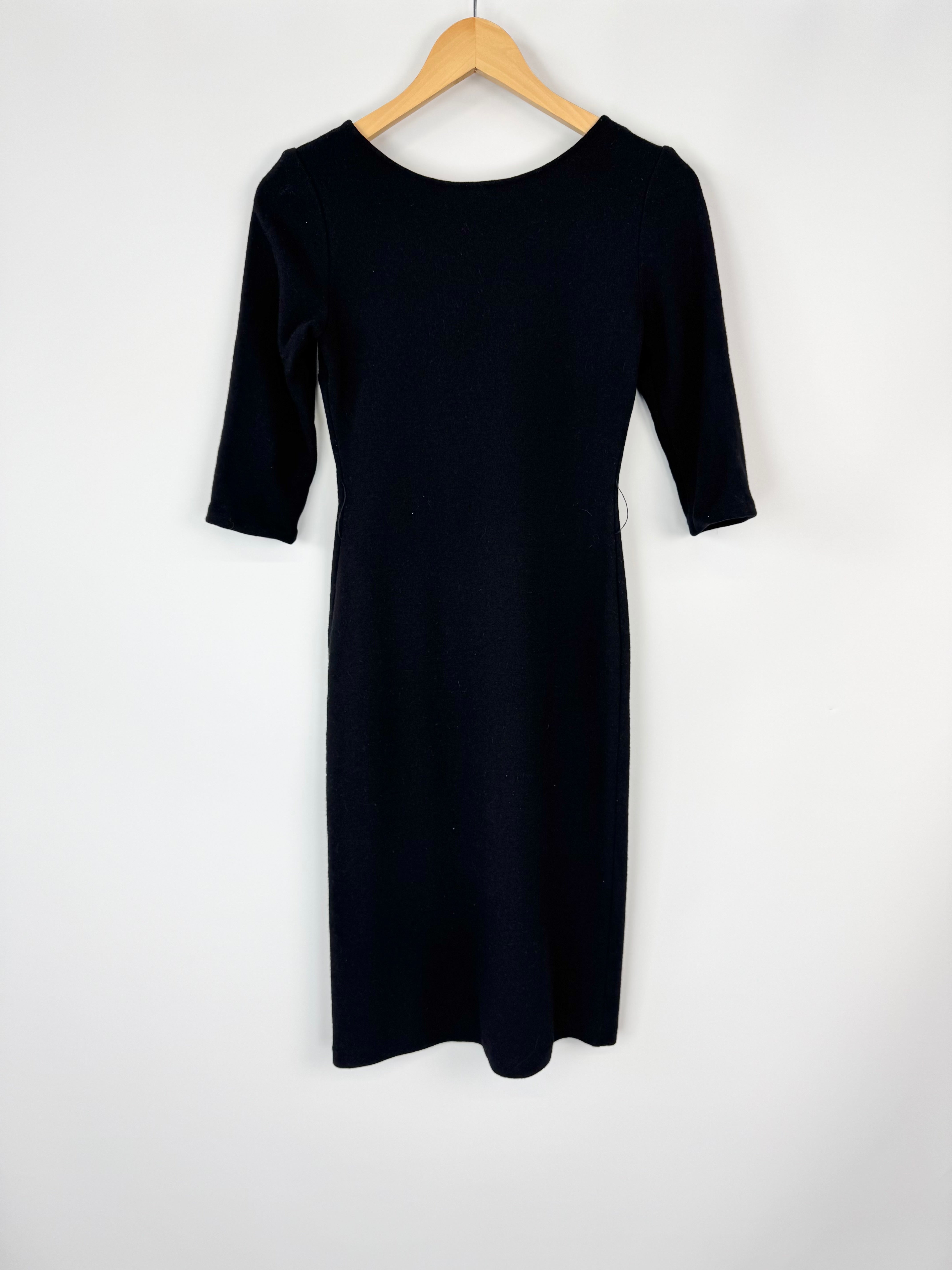 Colette Dinnigan Black Wool Tailored Sheath Dress - AU8/10