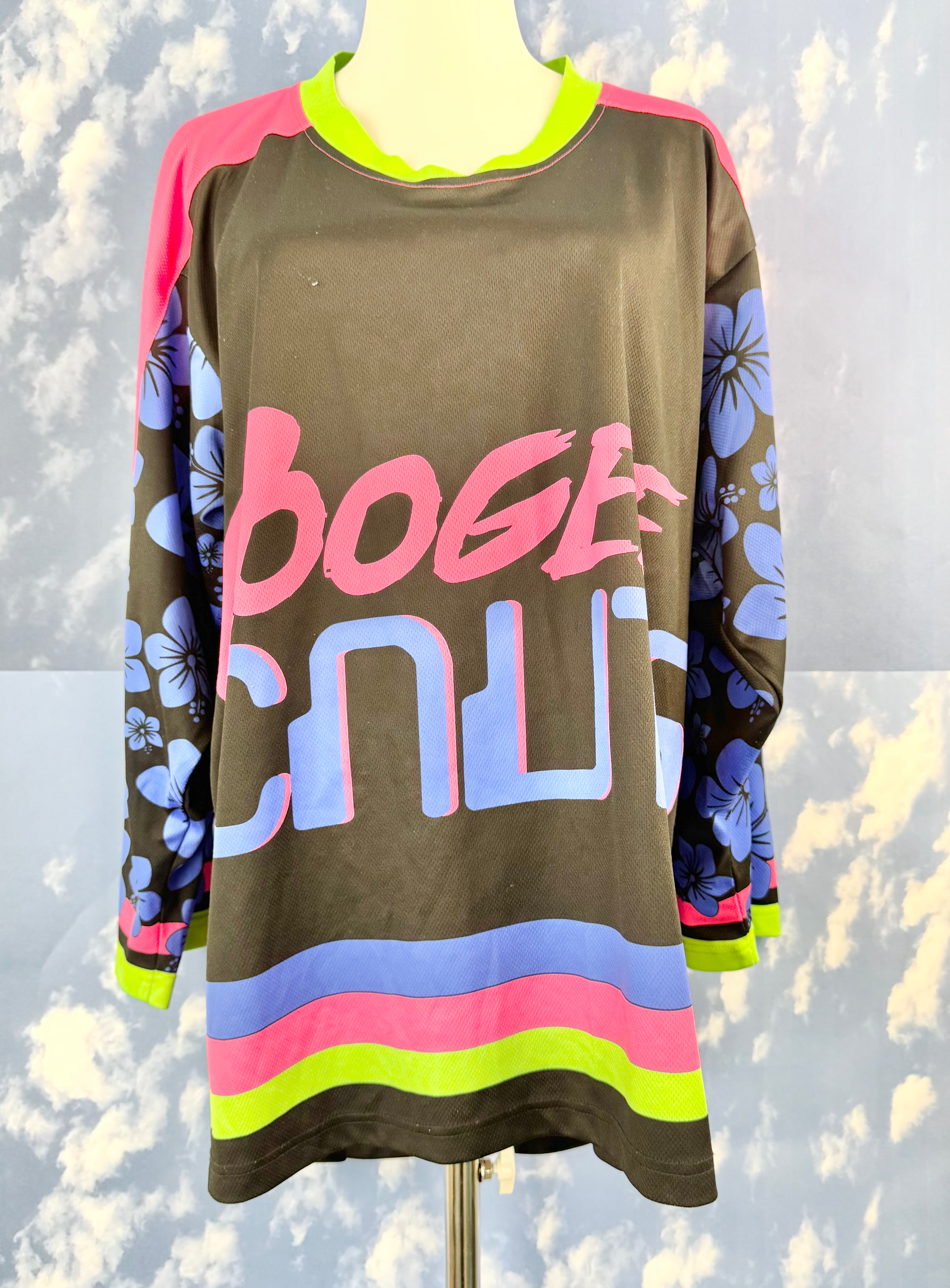 Black, Pink, Blue & Green 'Boogie' Raglan Shirt - M