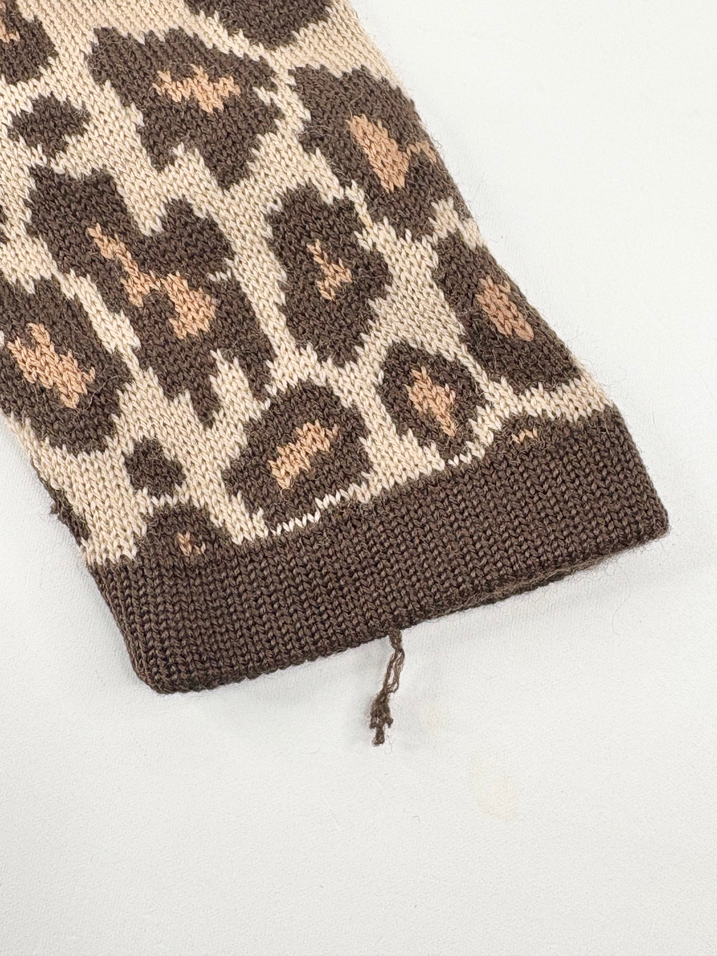Vintage 80s Valentino Garavani Studio Animal-Print Wool Turtle Neck Sweater - AU8