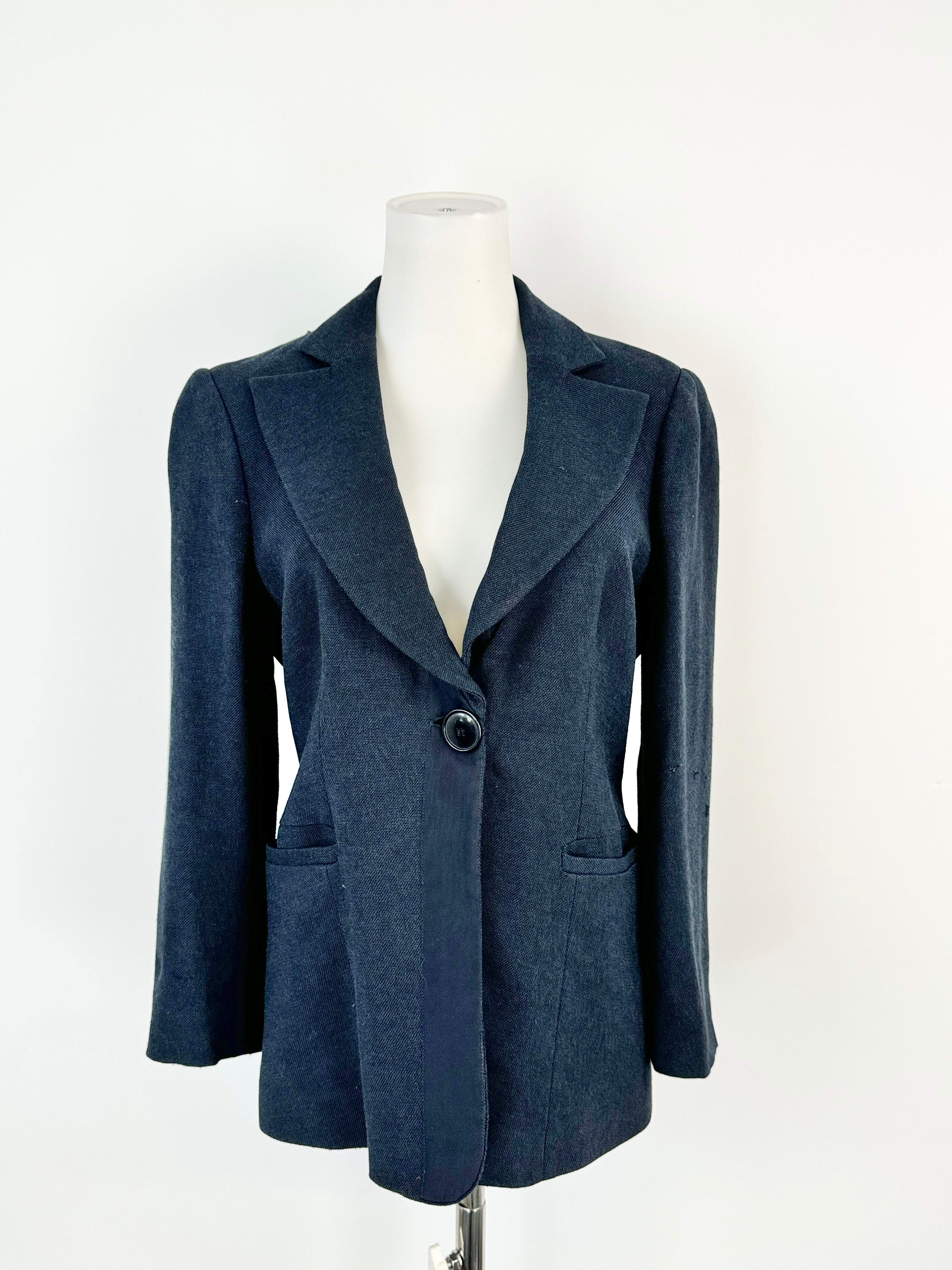 Vintage Emporio Armani Navy Blue Casual Blazer - AU10