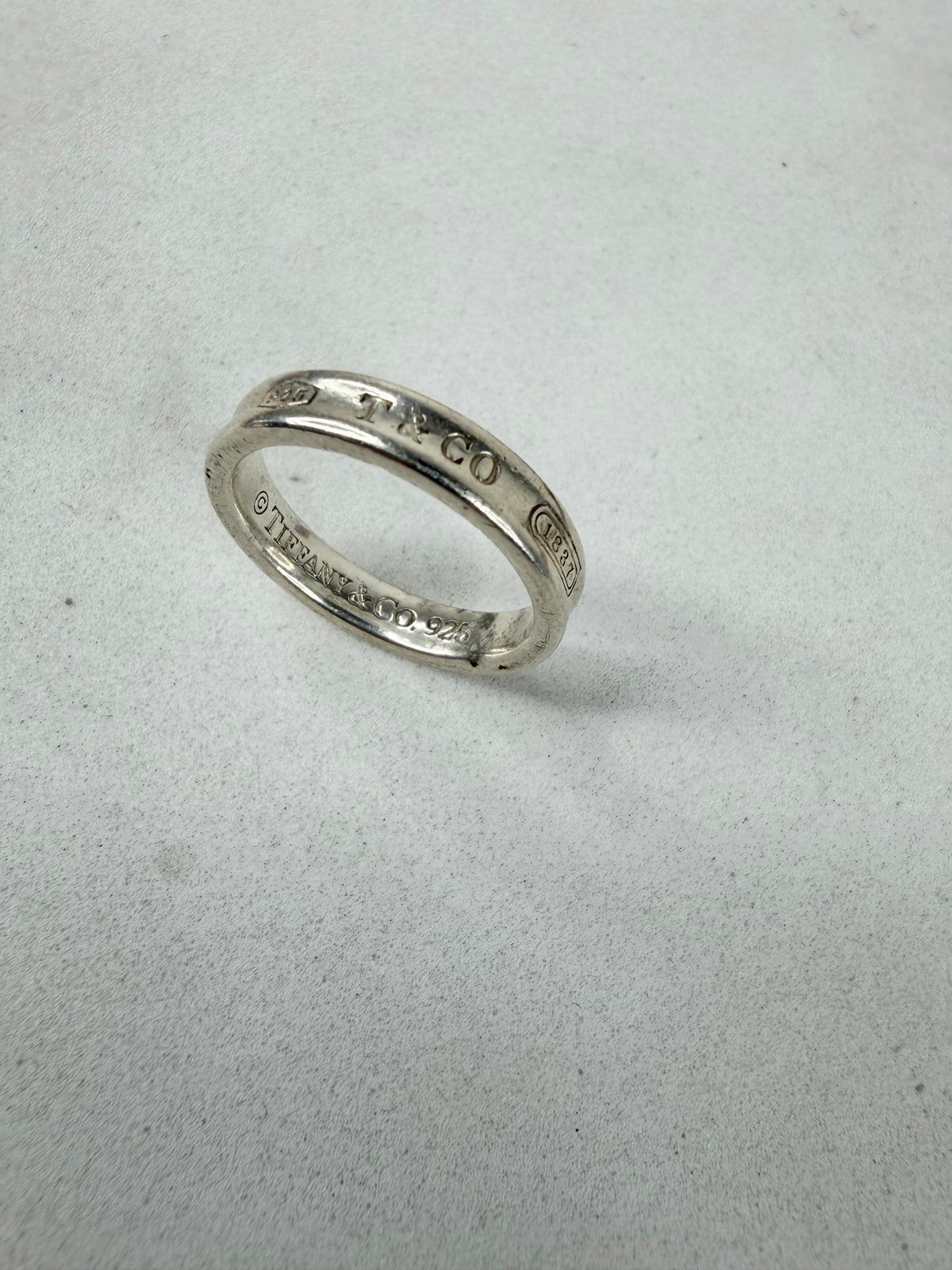 Tiffany & Co. 1837 Sterling Silver Narrow Band Ring 925 - US7.5