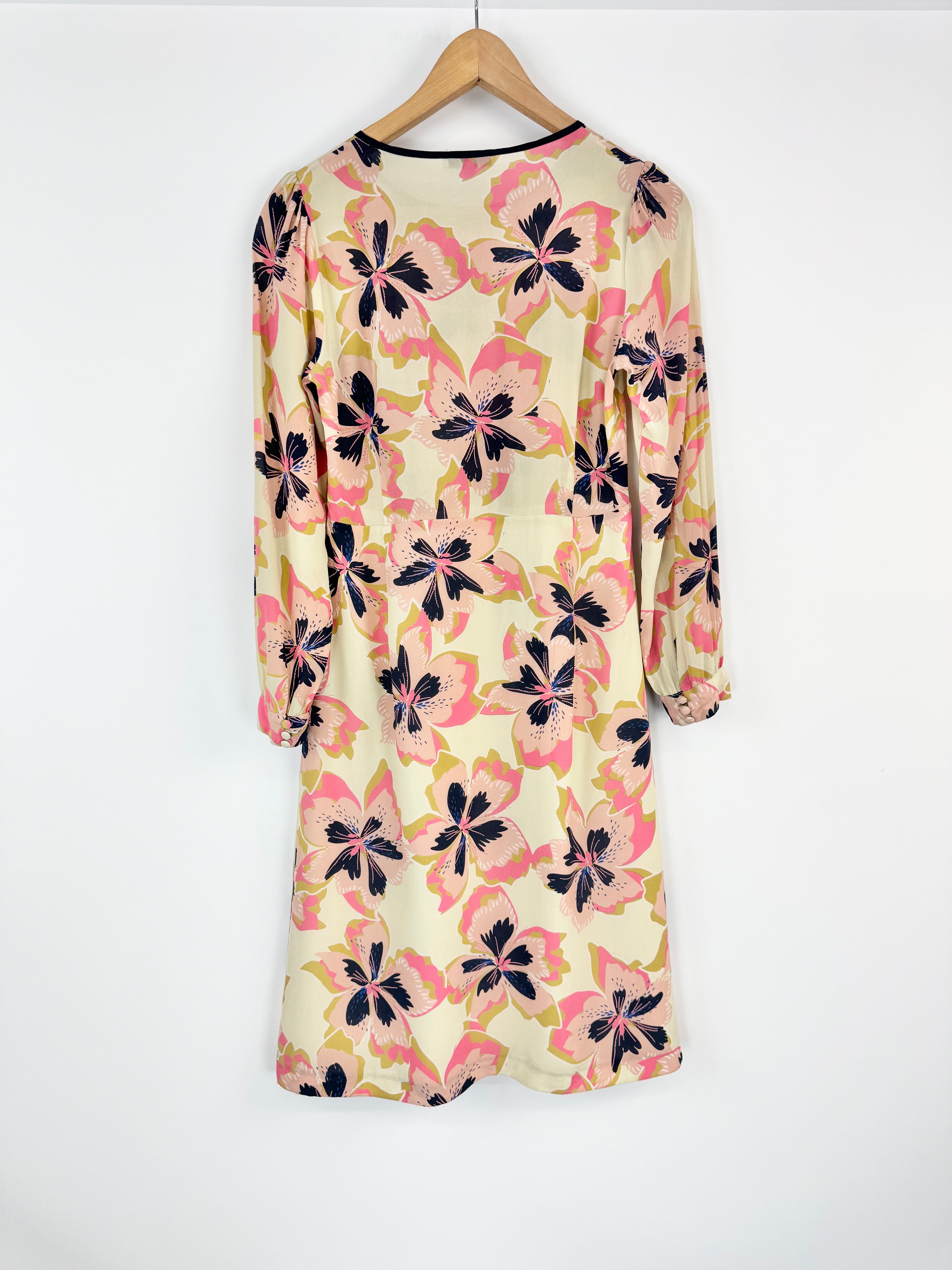Anna Thomas Long Sleeve Floral Patterned Silk Dress - AU6