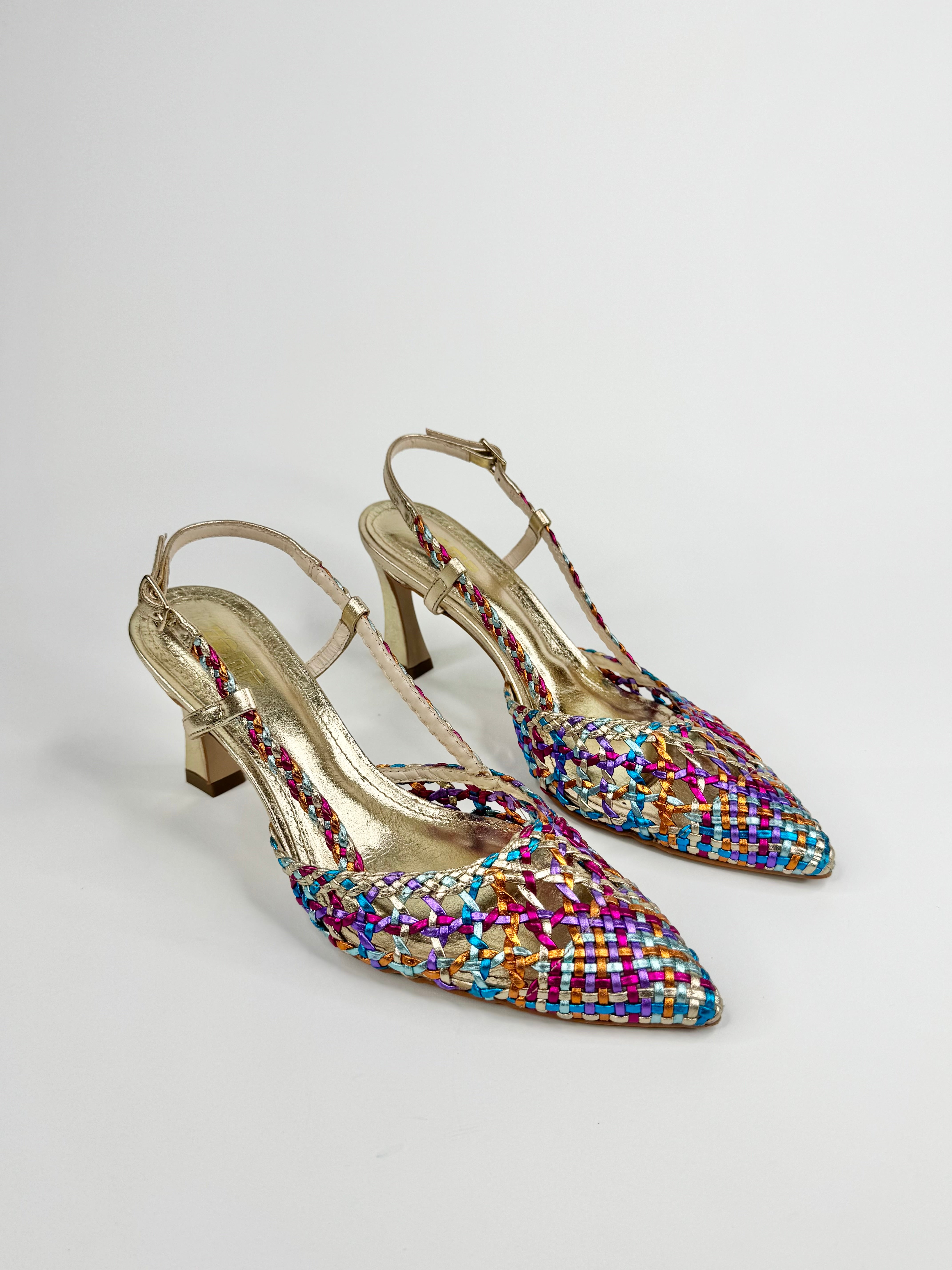 Zomp Multicolor Woven Kitten Heels - EU38