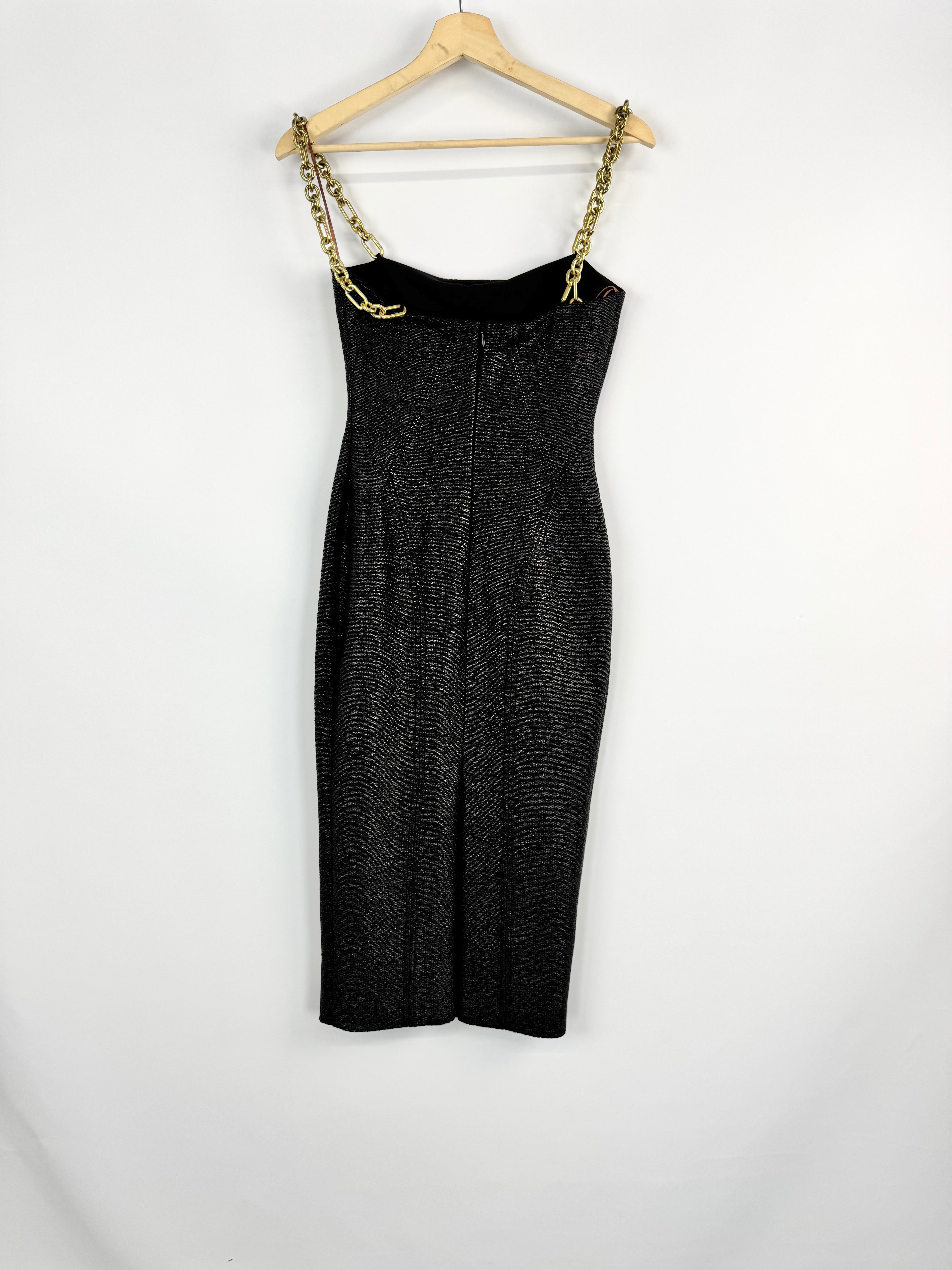 Manning Cartel Black Chain Strap Midi Dress - AU6