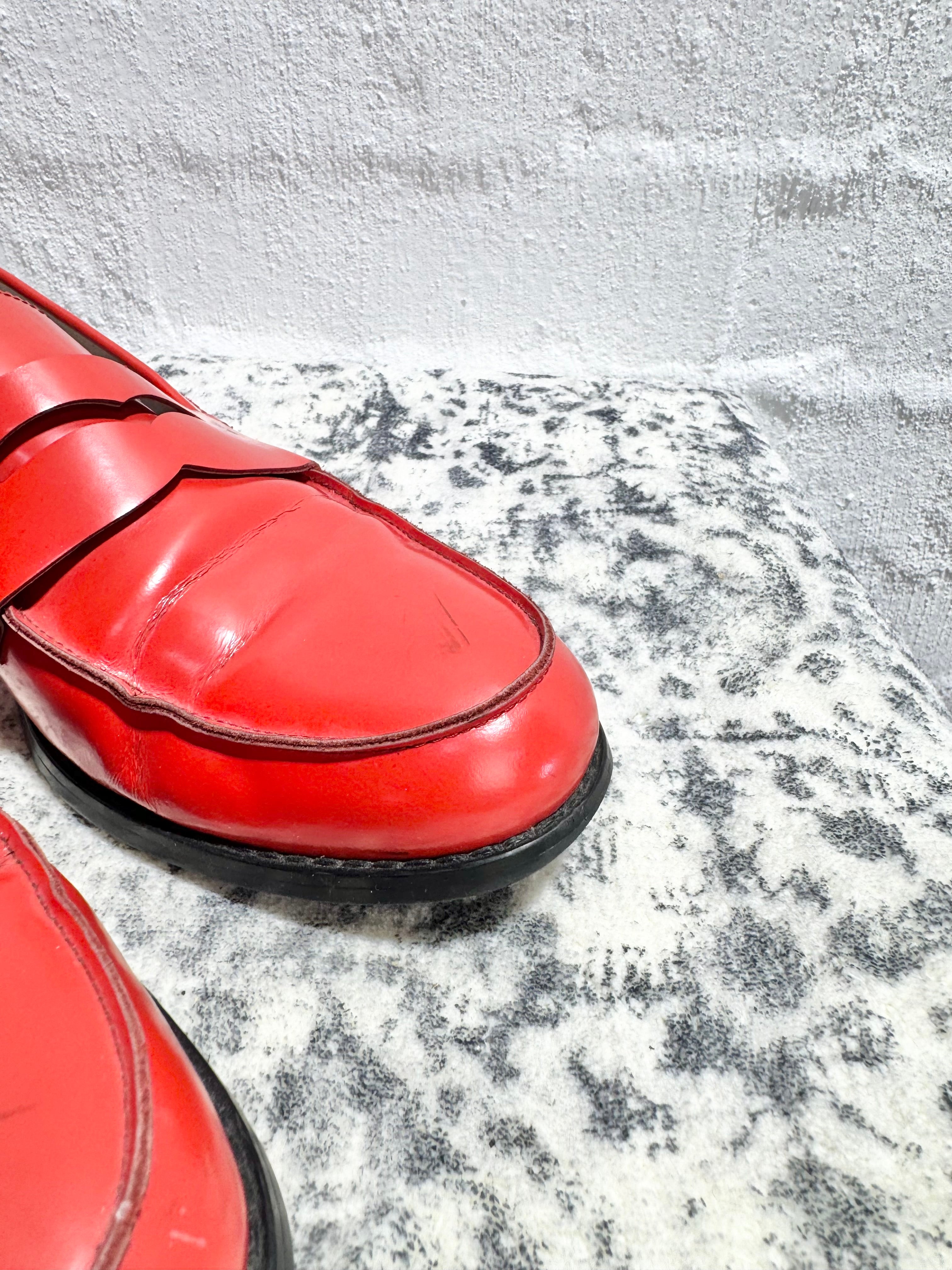 Radical Yes! Bright Red Loafers - EU43