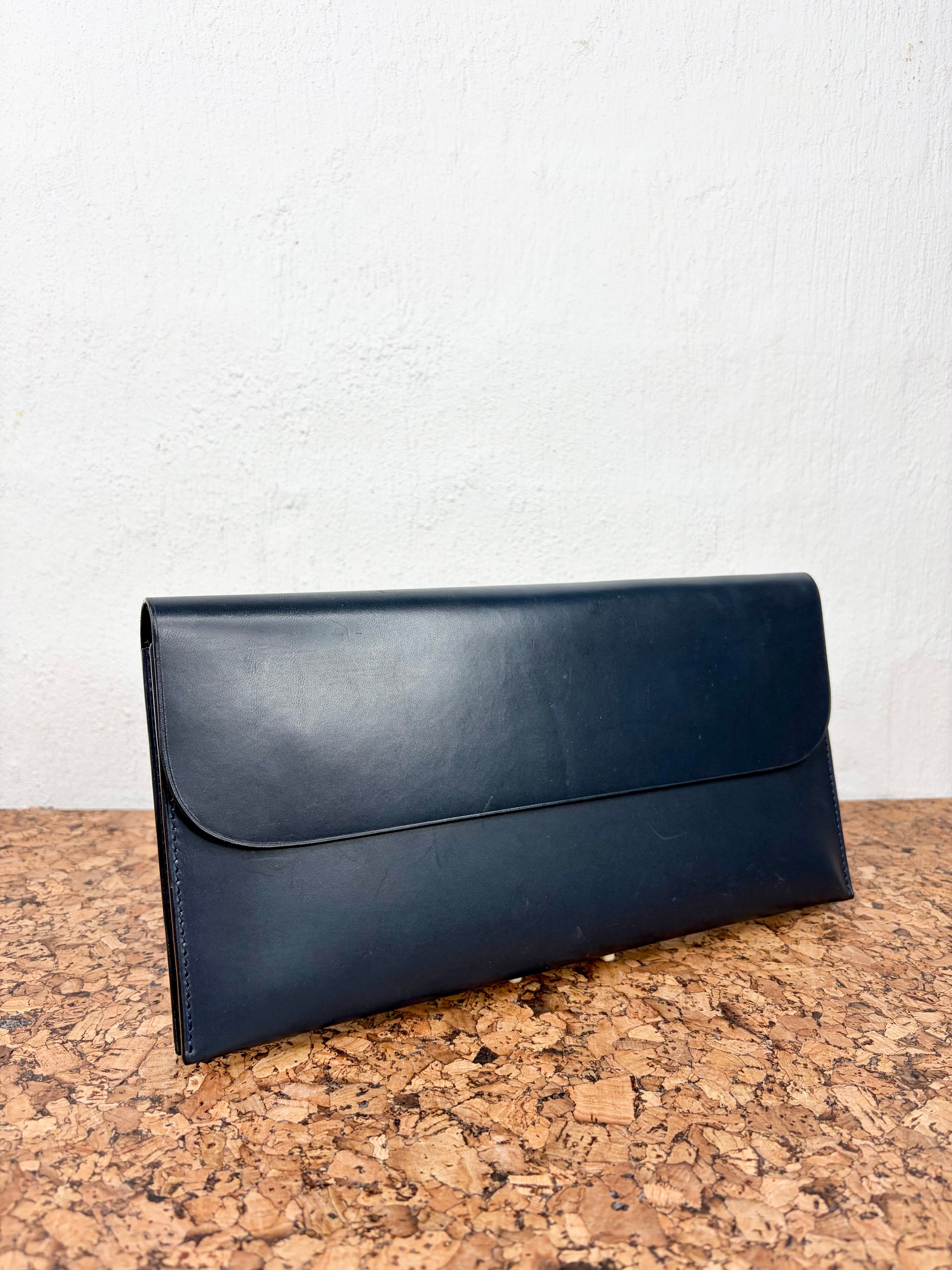 Isaac Reina Navy Minimalist Envelope Pouch
