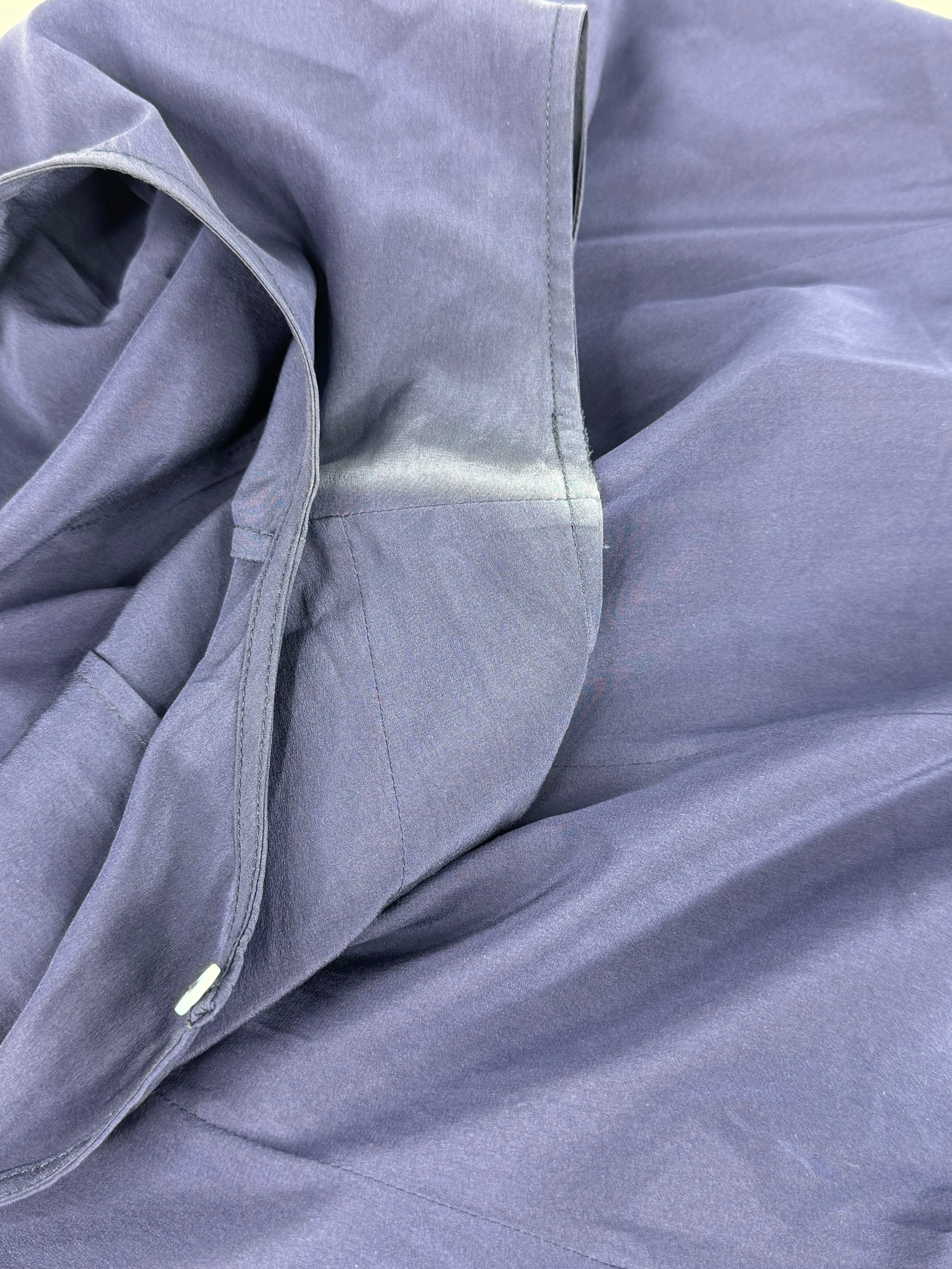 Scanlan Theodore Navy Silk Sheer Asymmetrical Blouse - AU8/10