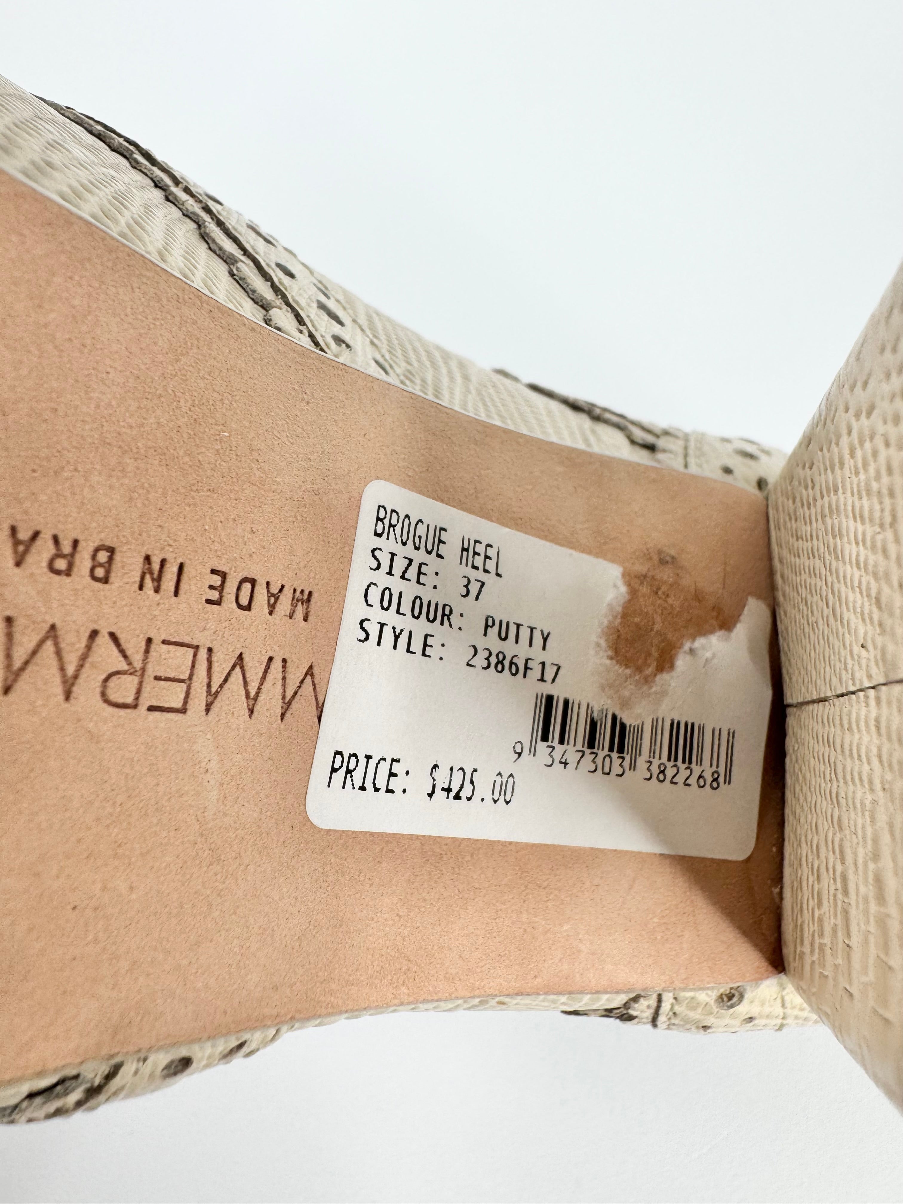 Zimmermann Beige Brogue Embossed Leather Heels NWT - EU37