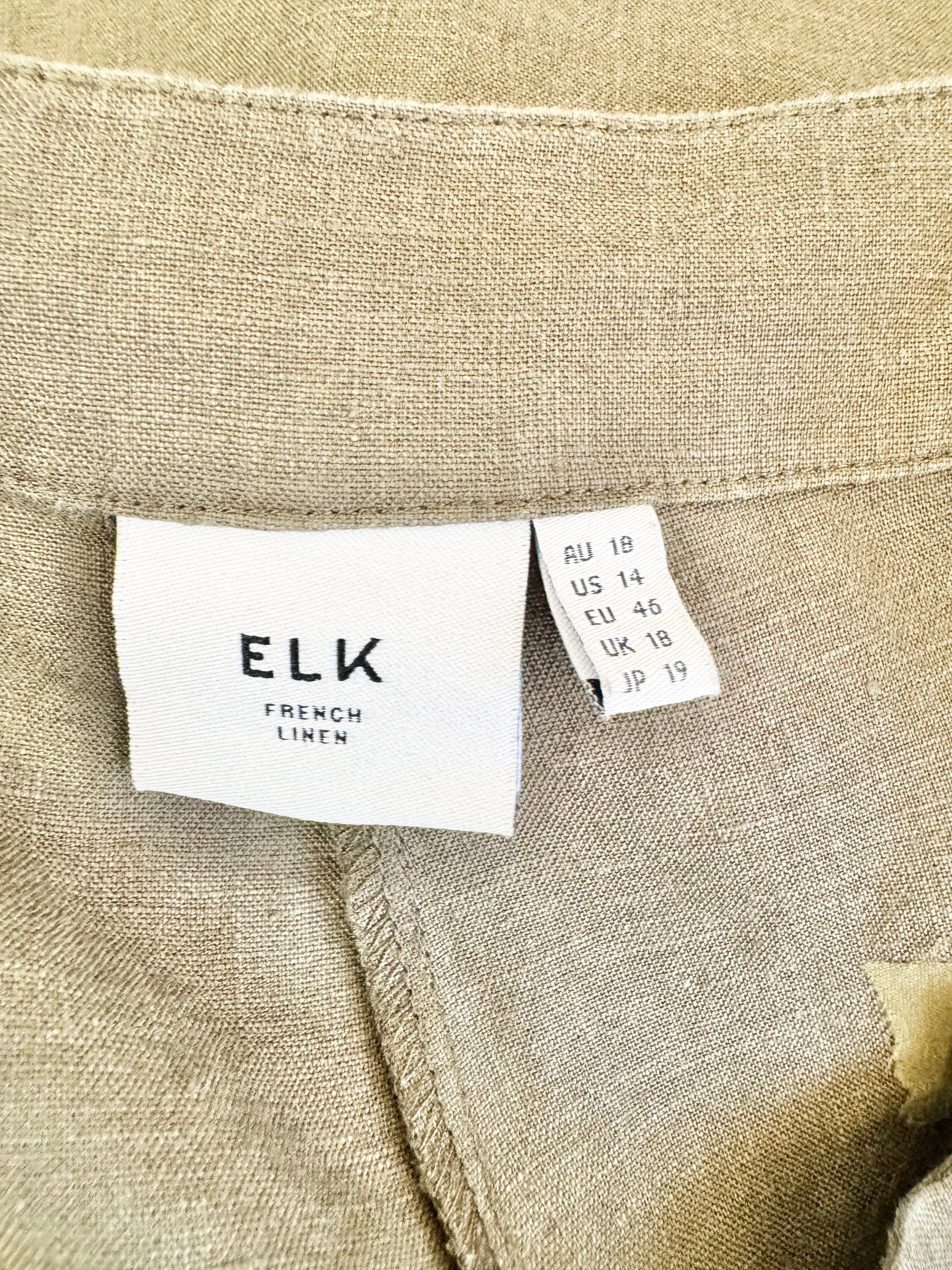 Elk Linen Olive Pants - AU18