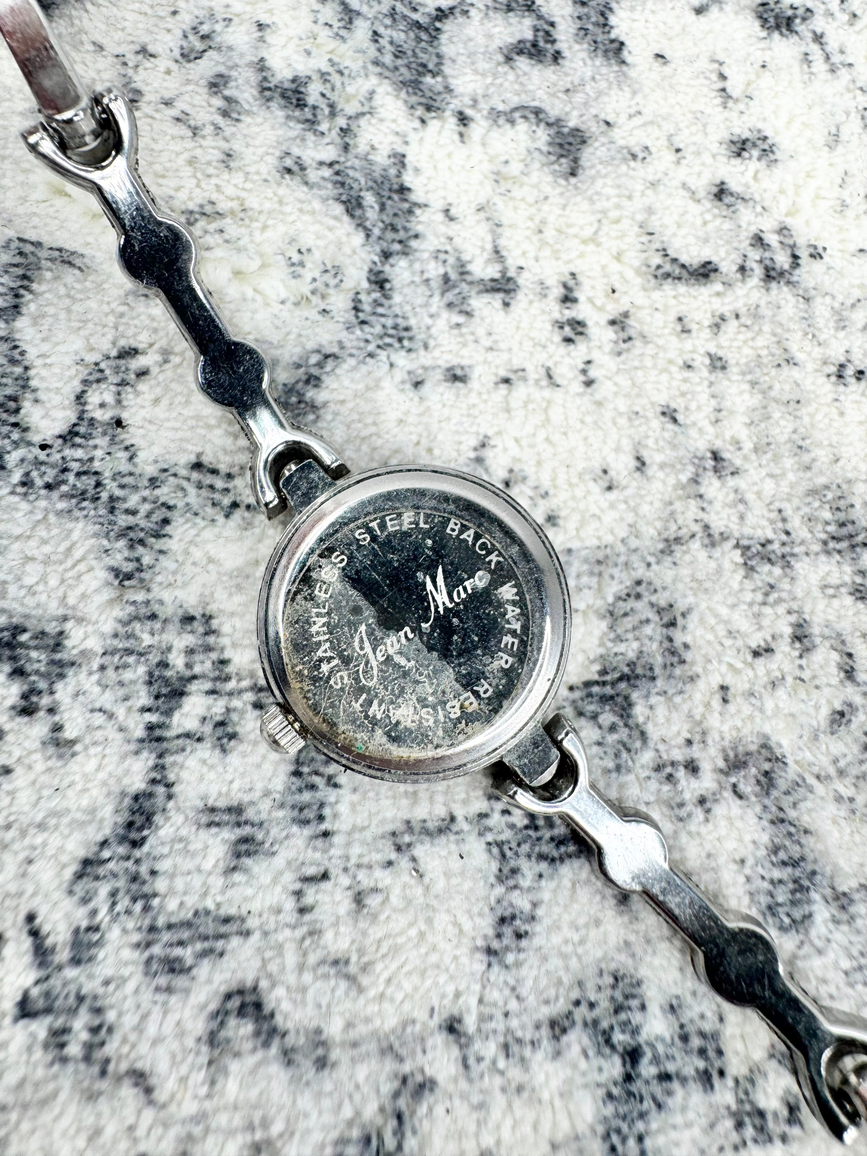 Y2K Jean Marie Silver Tone Jewel Embellished Watch
